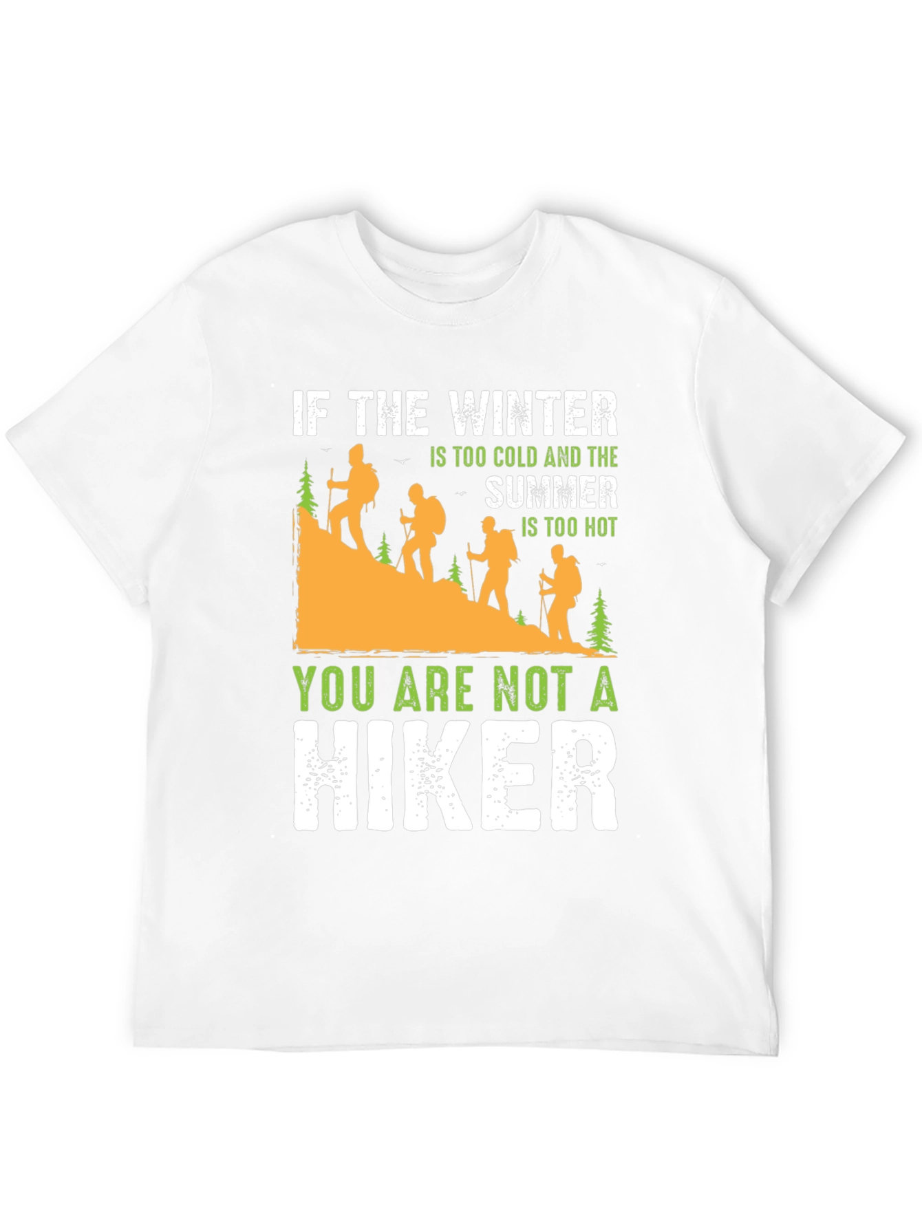 Black Hiking T-Shirt: Too Cold, Too Hot - Hiker view 12