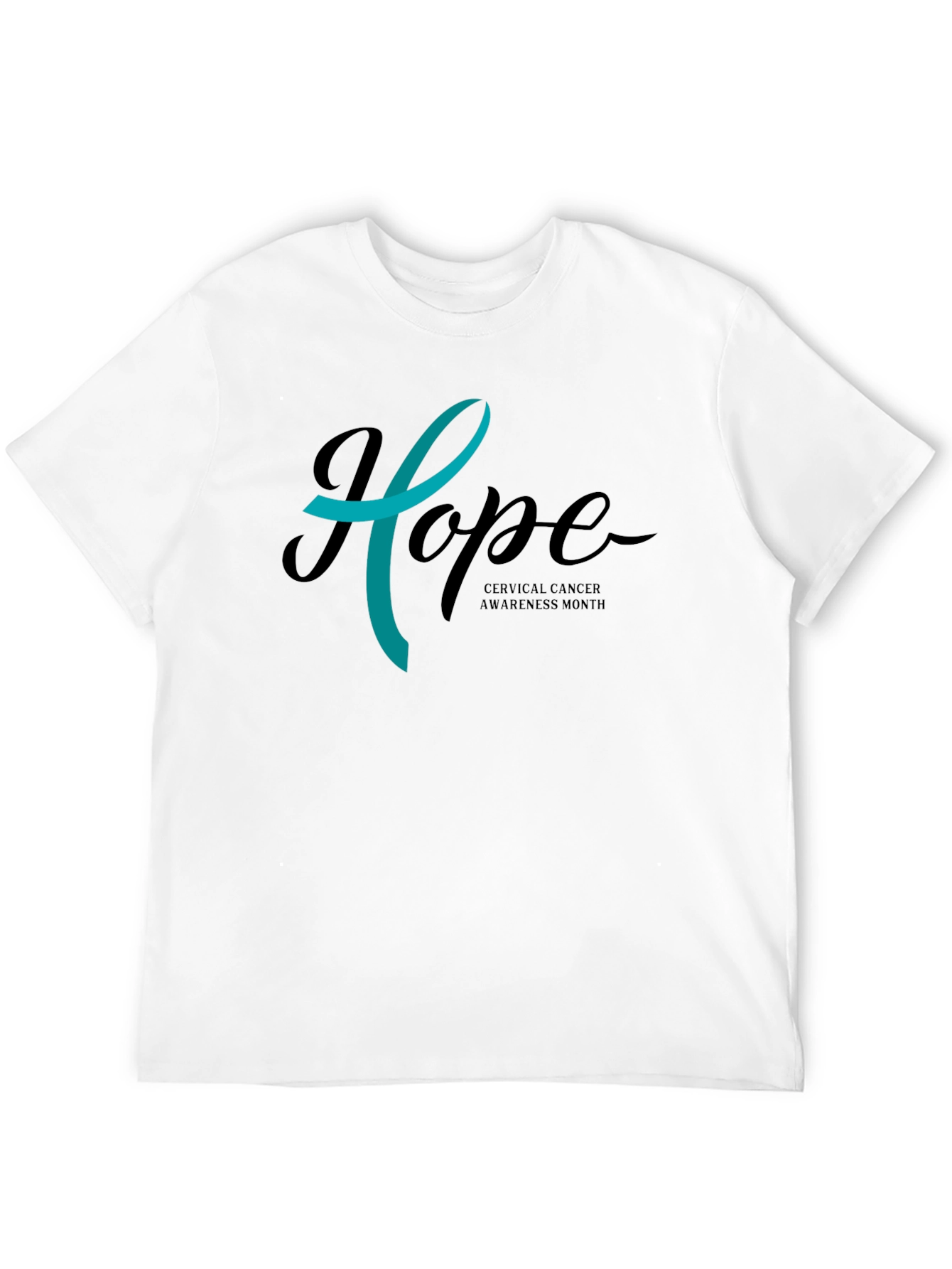 Black Cervical Cancer Awareness 'Hope' T-Shirt view 12