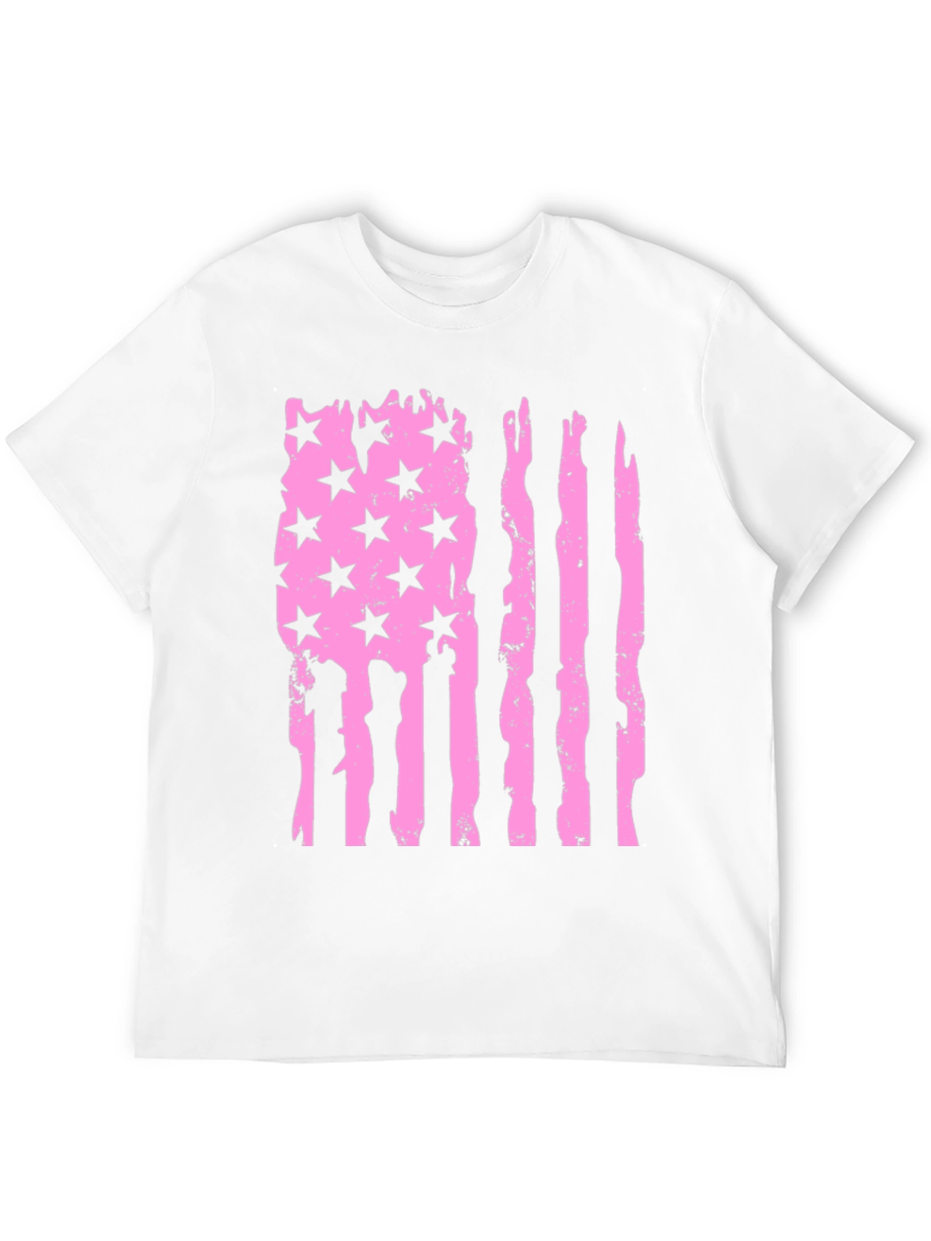 Black Distressed American Flag T-Shirt - Pink view 12