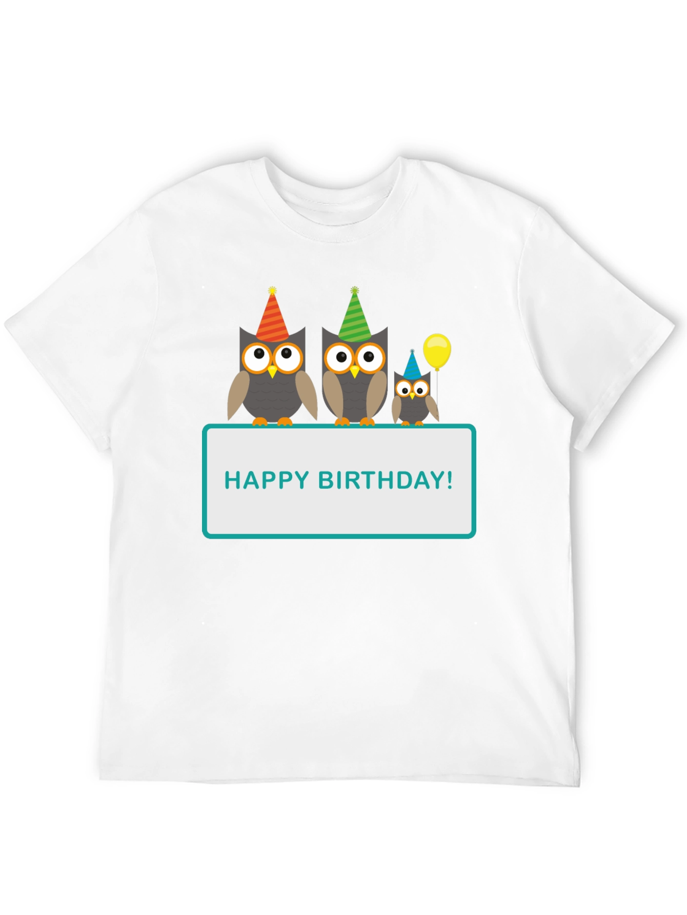 Black Happy Birthday Owl T-Shirt view 12
