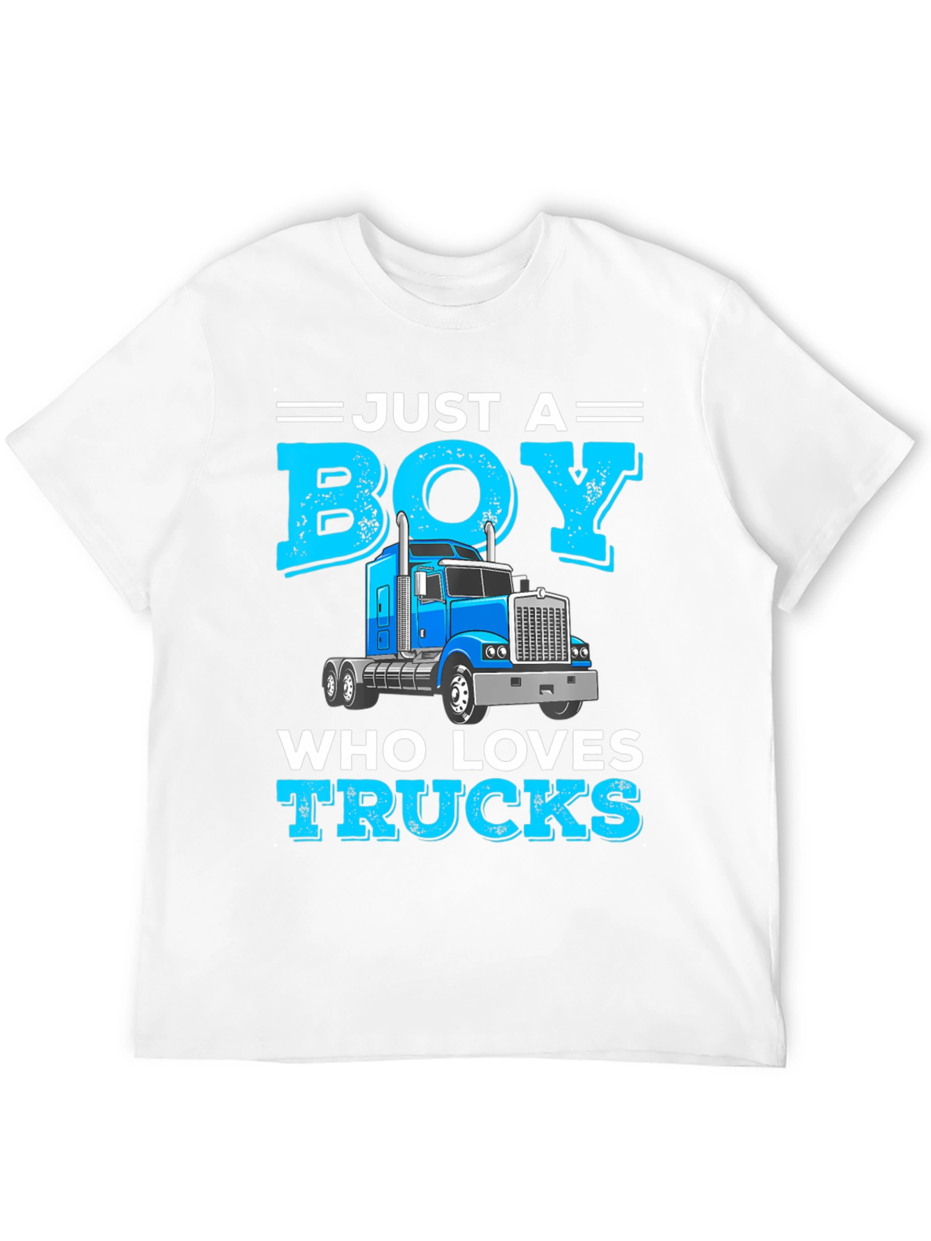 Black Just a Boy Who Loves Trucks T-Shirt view 12