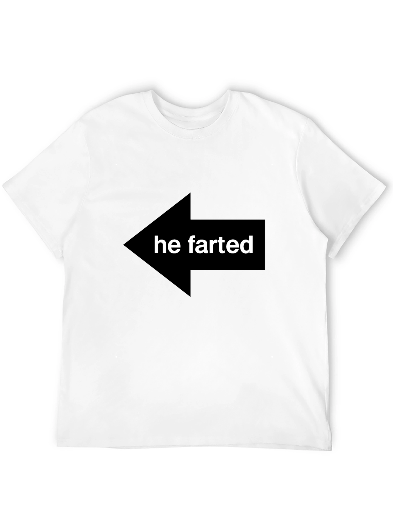 Black Funny 'He Farted' Arrow Graphic T-Shirt view 12