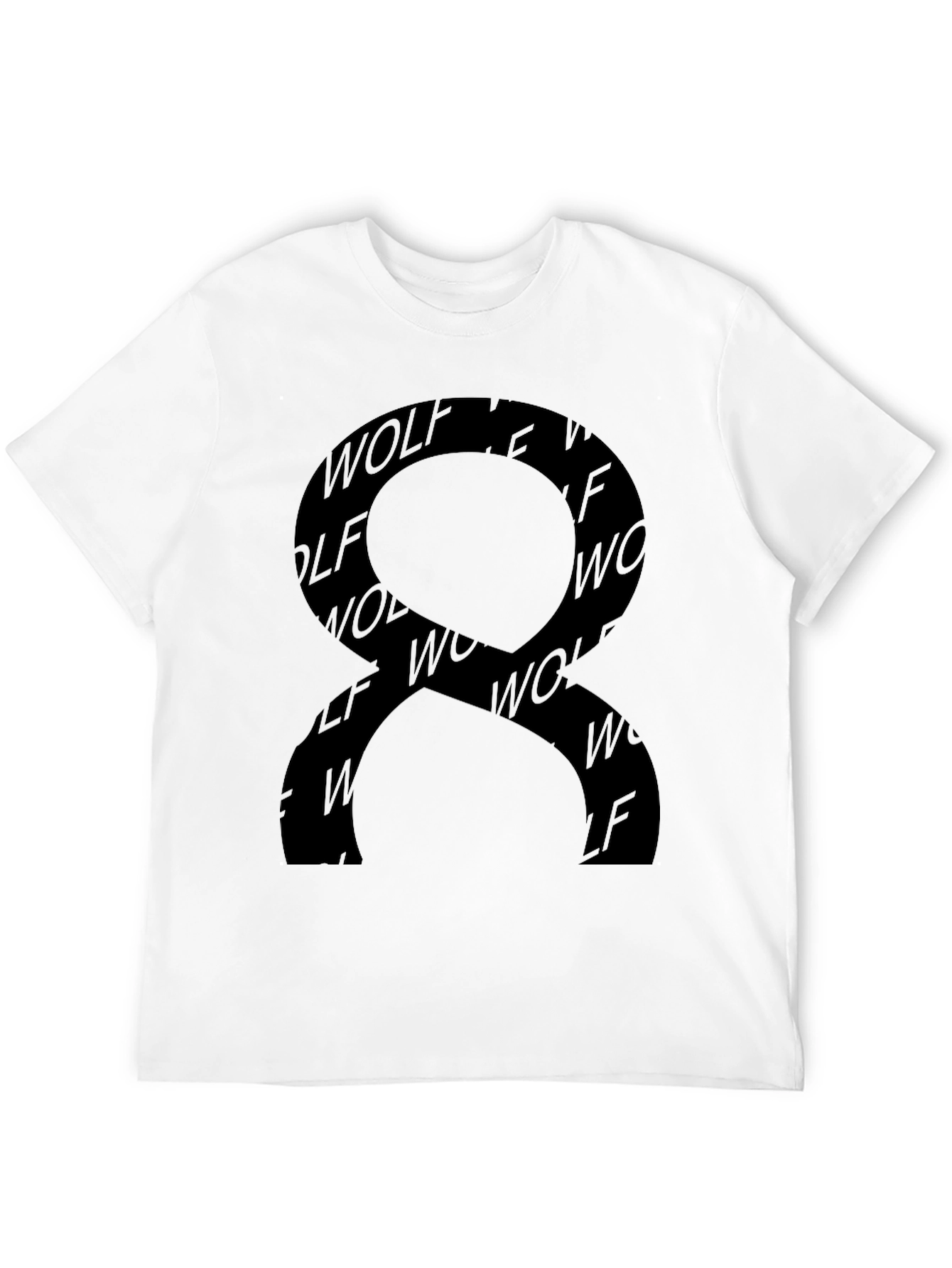 Black Wolf Graphic Print Black T-Shirt view 12