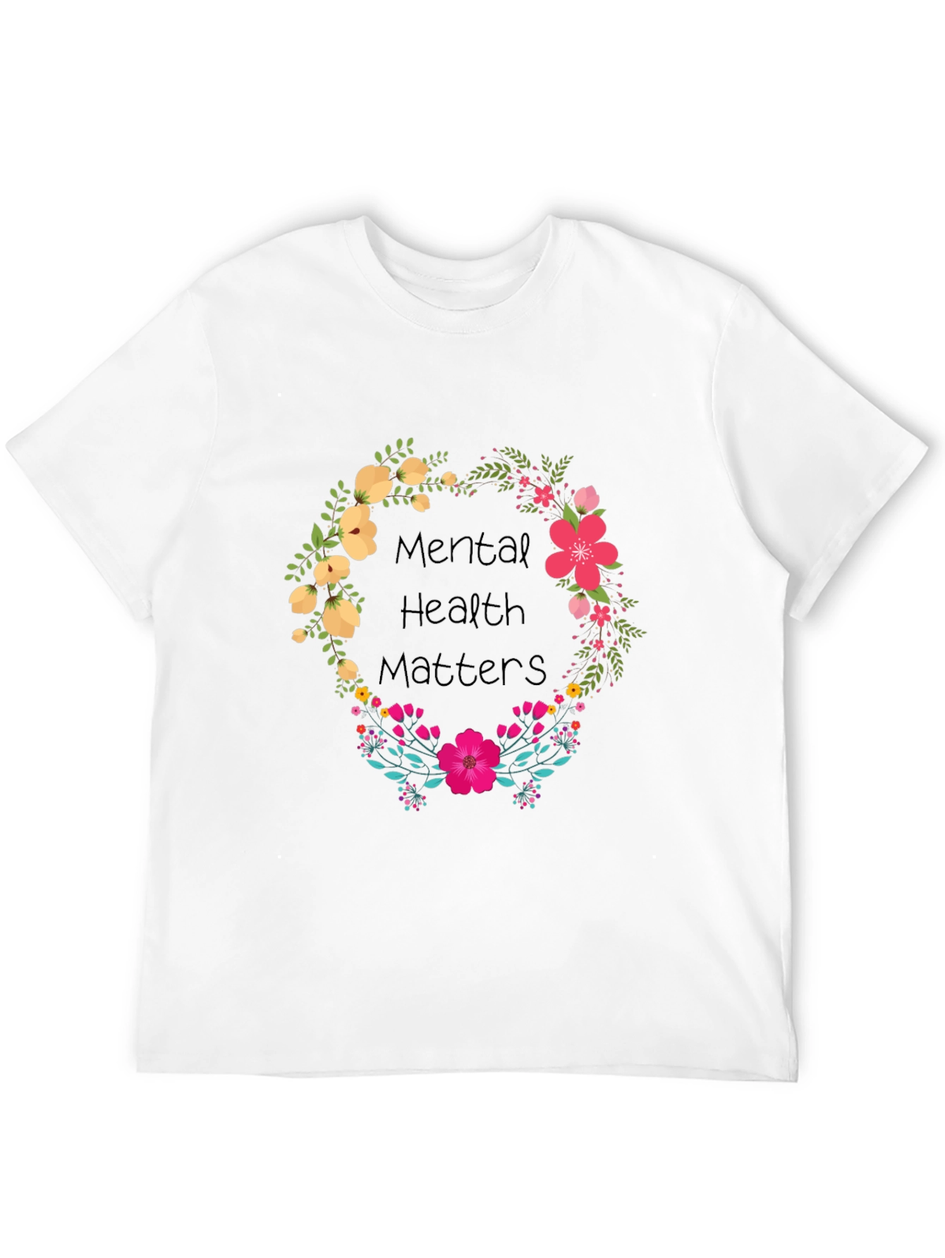 Black Mental Health Matters Floral Tee view 12