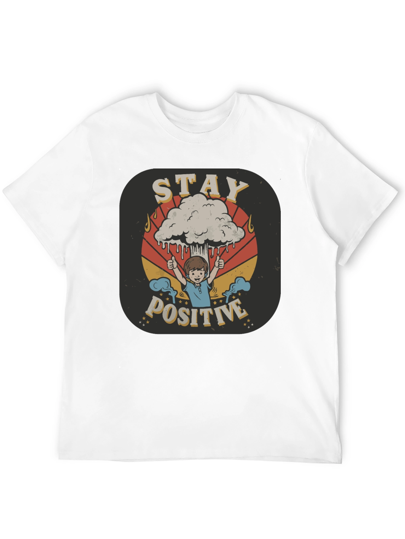 Black Stay Positive Graphic Tee - Unisex Black T-Shirt view 12