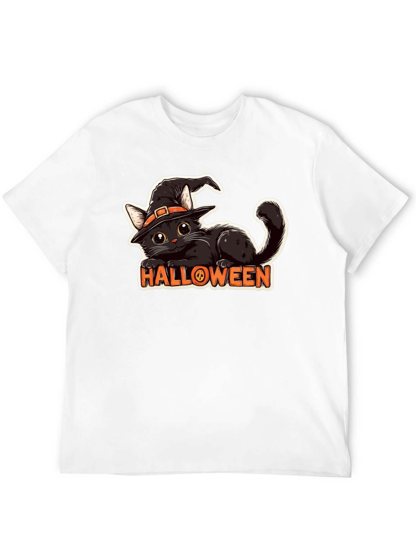 Black Halloween Cat T-Shirt - Spooky & Stylish! view 12