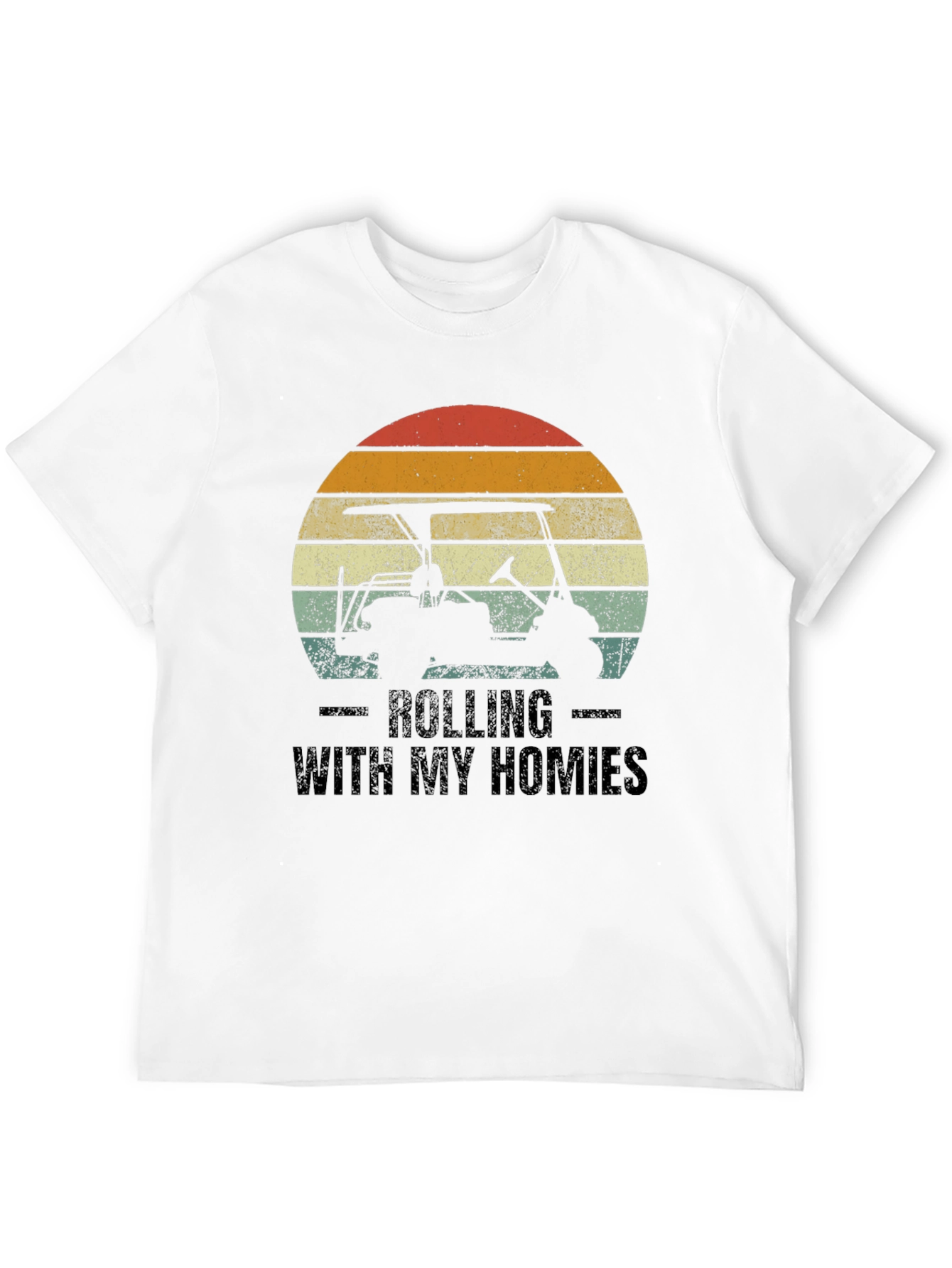 Black Rolling with My Homies Golf Cart Black Tee view 12