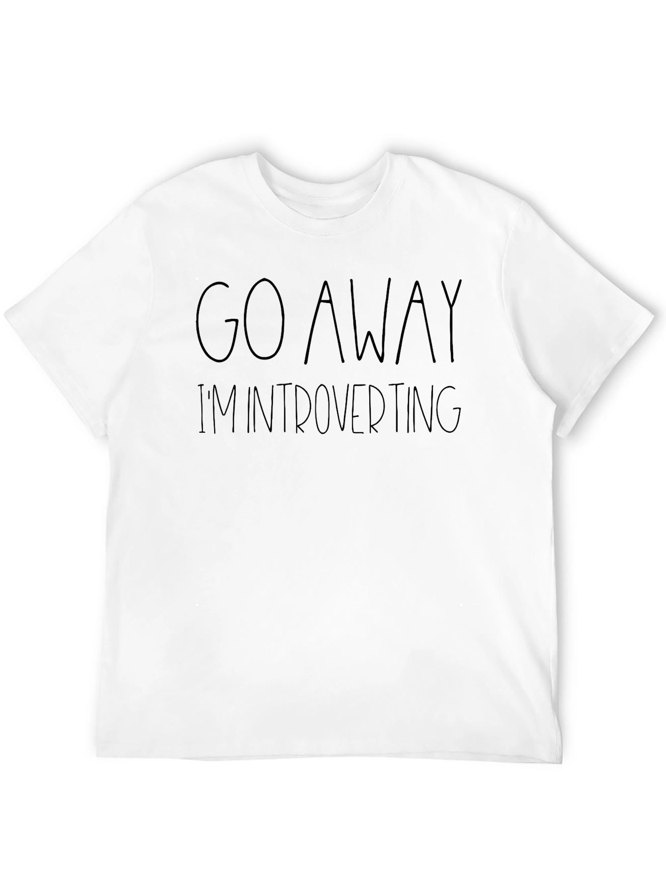 Black Go Away, I'm Introverting Black T-Shirt view 12