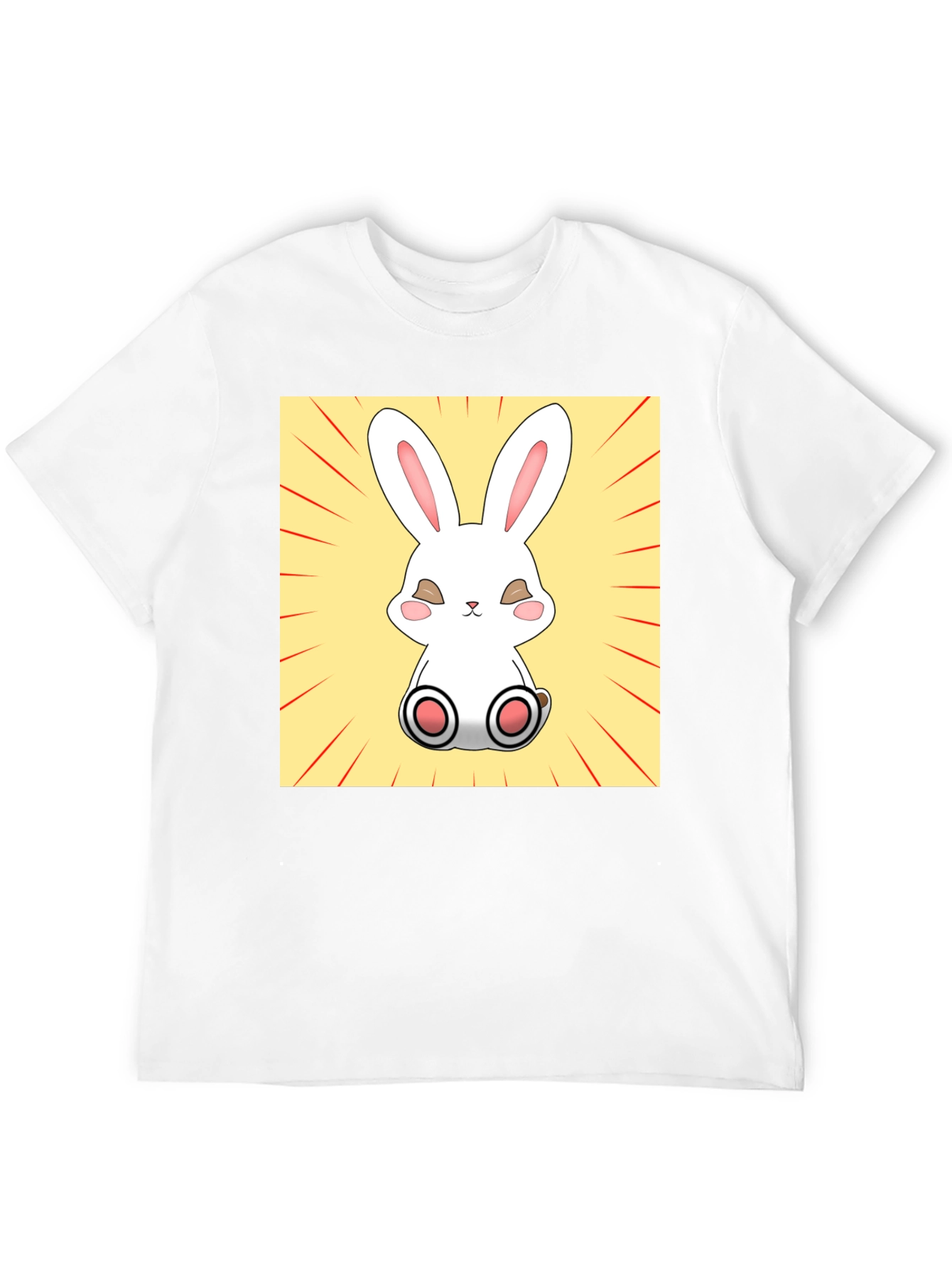 Cute Bunny Graphic Tee - Black Cotton T-Shirt - 12