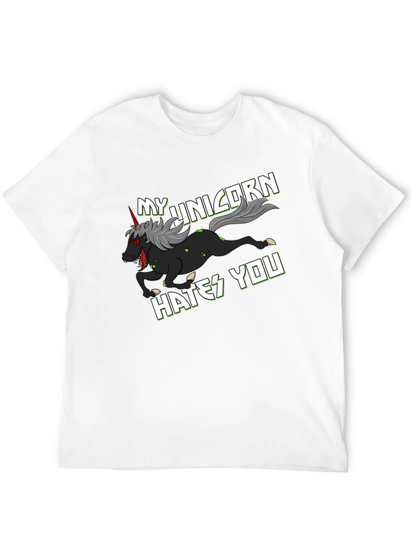 Black My Unicorn Hates You T-Shirt view 12