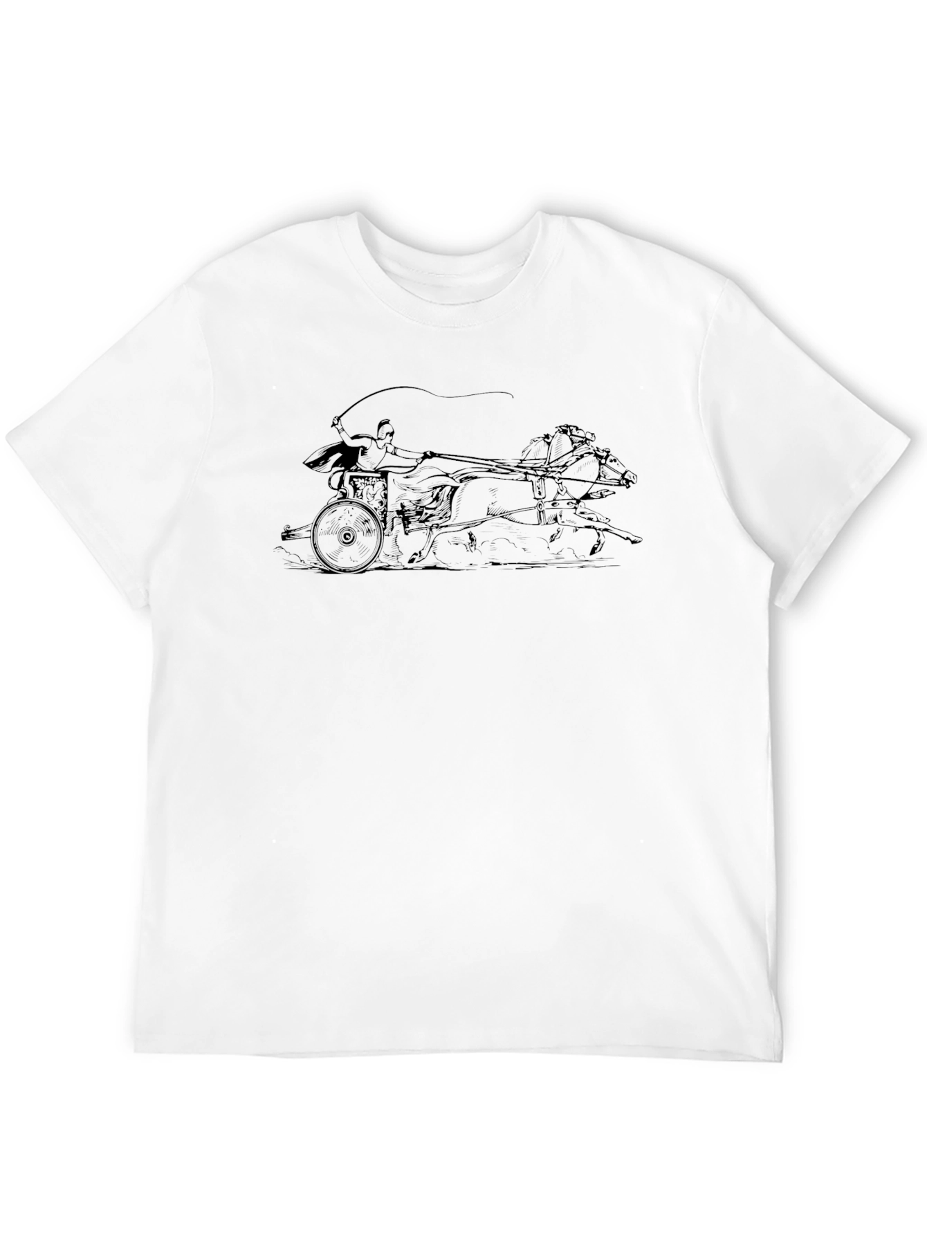 Chariot Race Graphic Tee - Stylish Black T-Shirt - 12