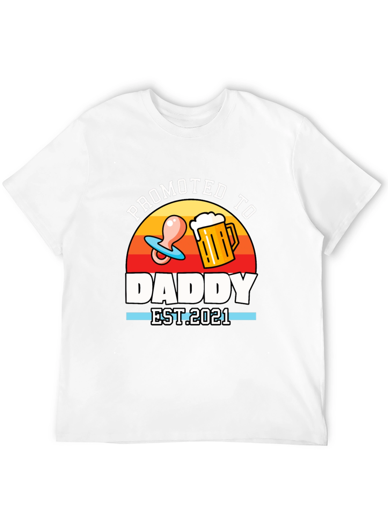 Black Promoted to Daddy EST 2021 T-Shirt view 12