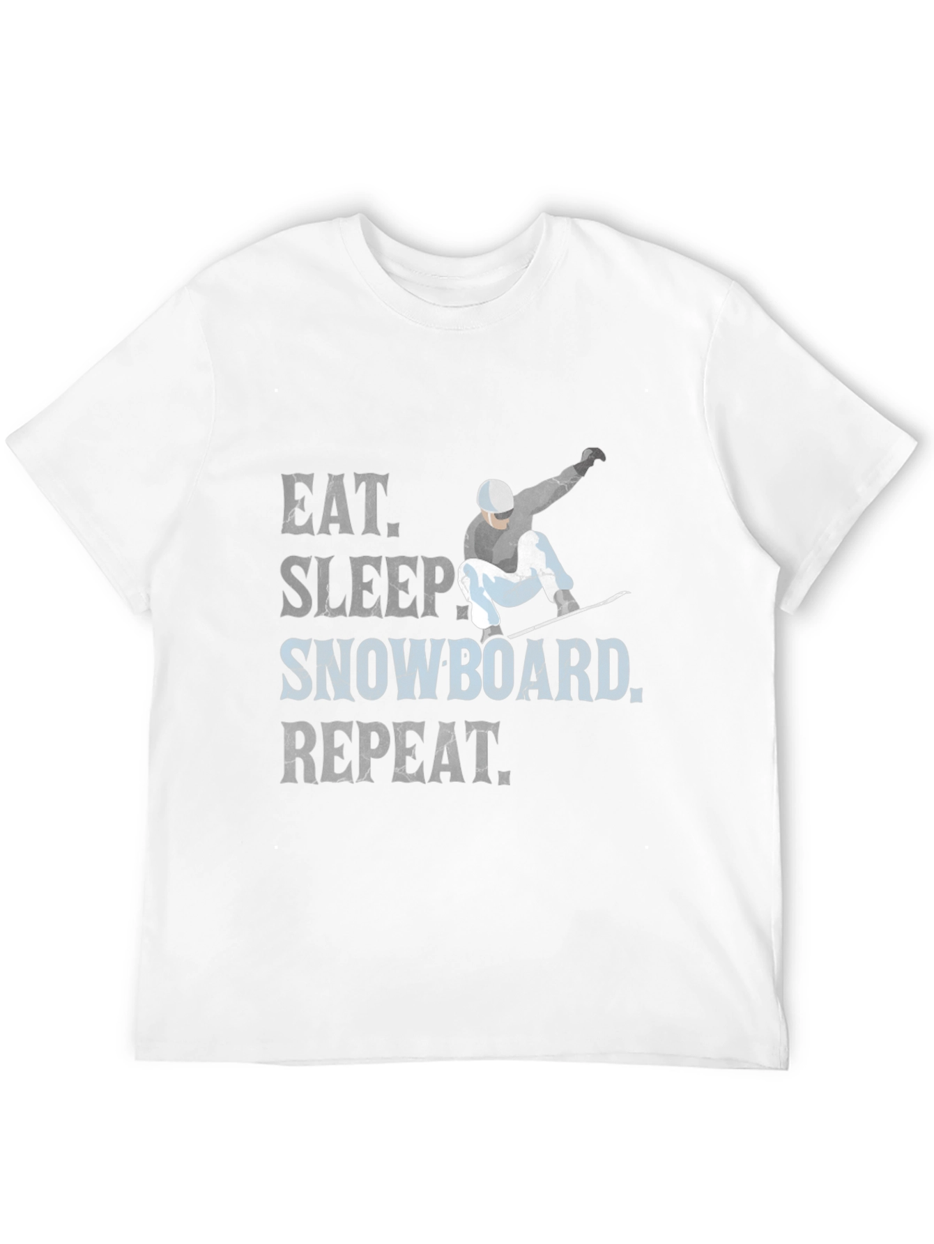 Black Eat Sleep Snowboard Repeat T-Shirt view 12