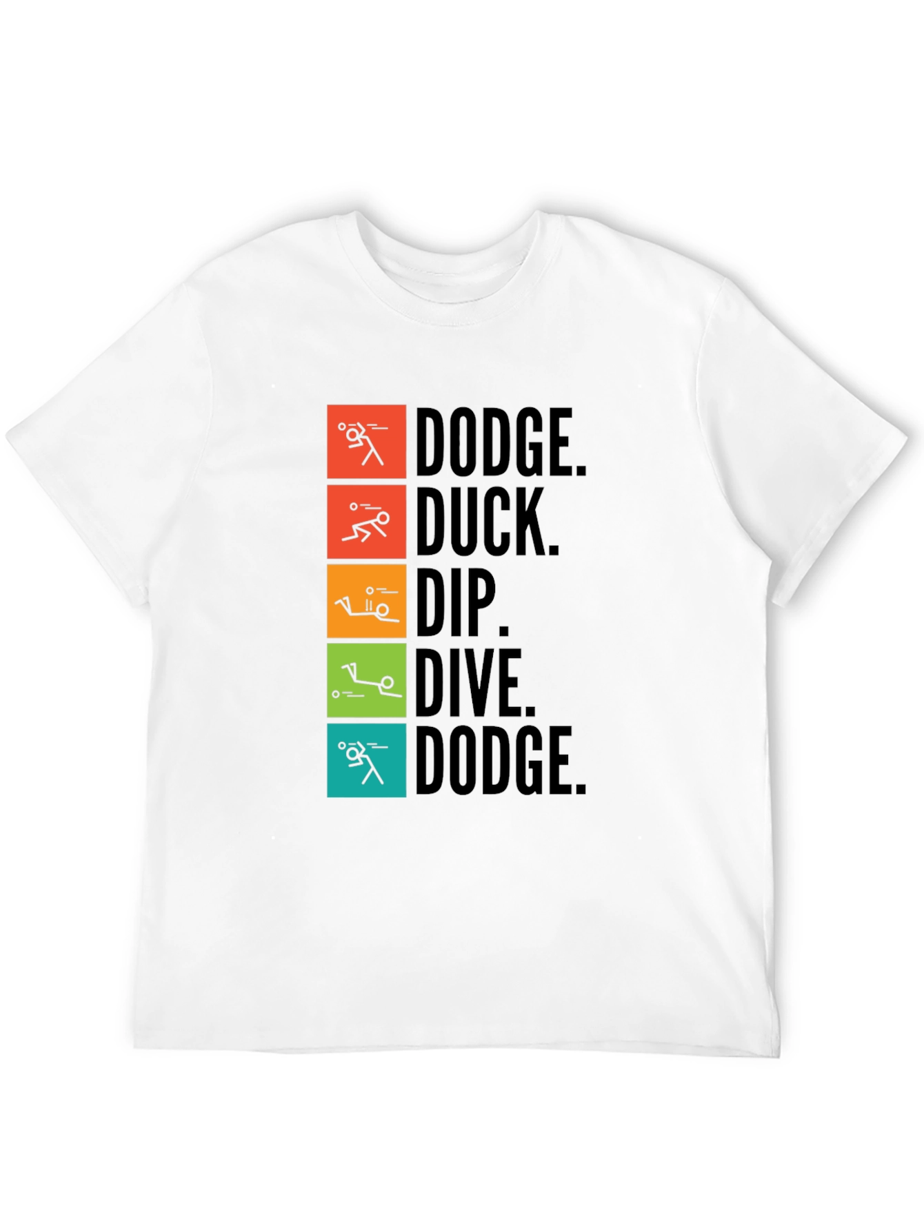 Black Dodgeball Inspired T-Shirt - Dodge, Duck, Dip, Dive, Dodge view 12
