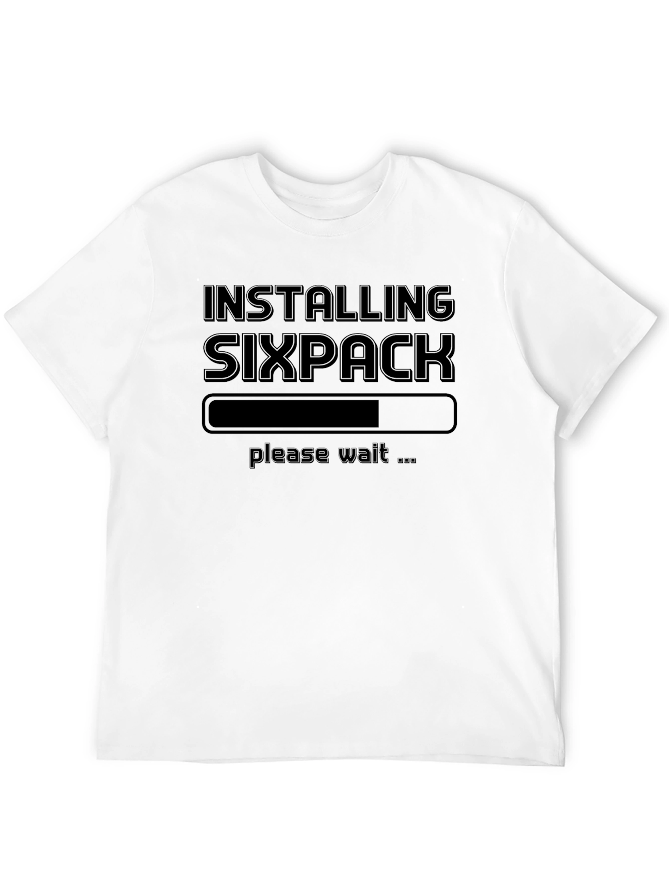 Black Installing Sixpack T-Shirt Funny Gym Tee view 12