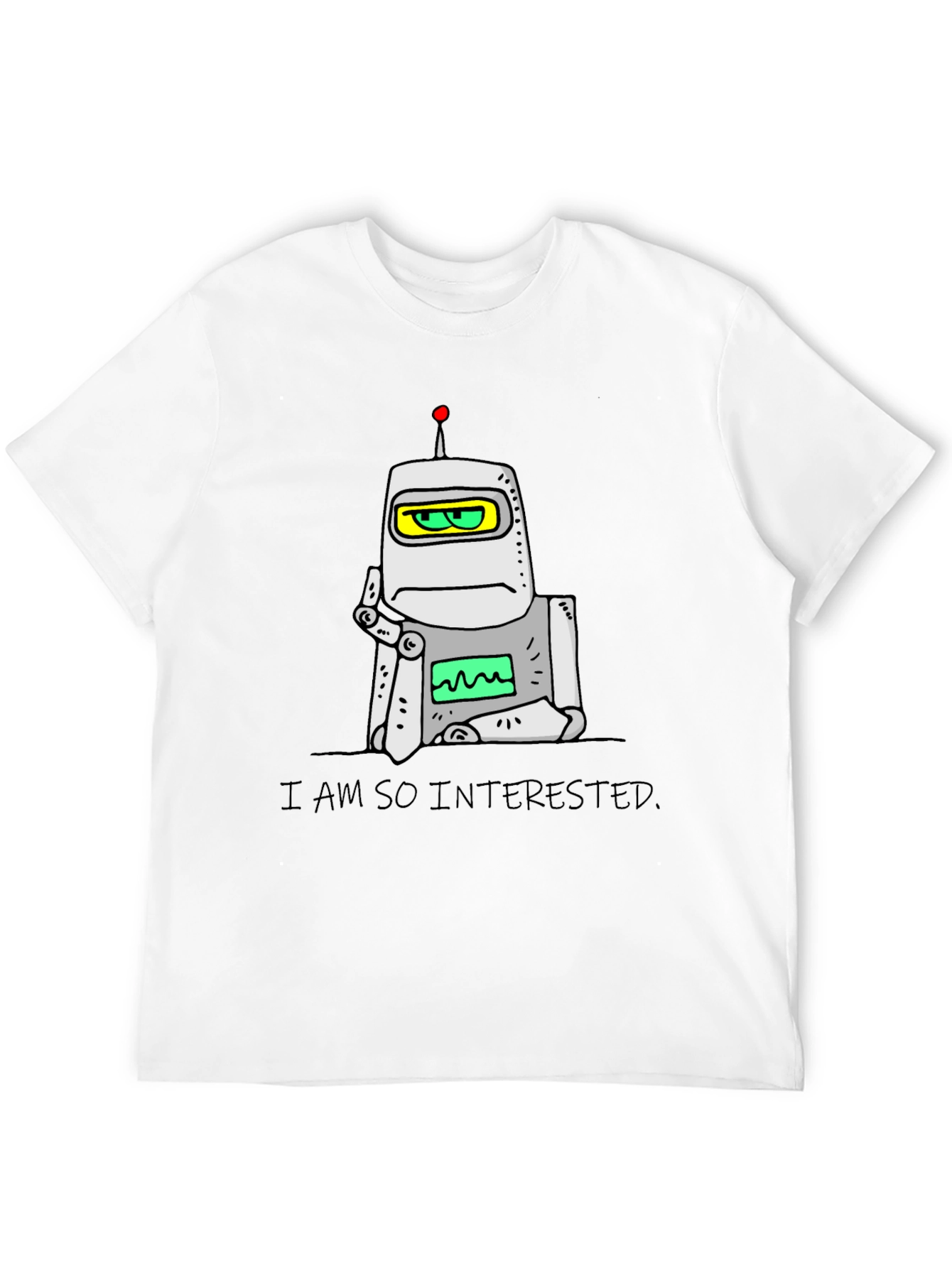 Black Interested Robot Graphic T-Shirt view 12