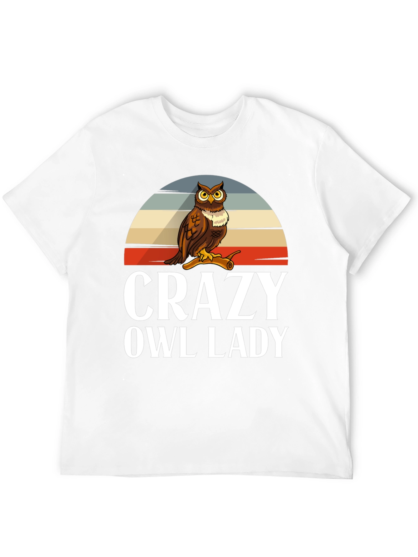 Black Crazy Owl Lady Graphic T-Shirt view 12