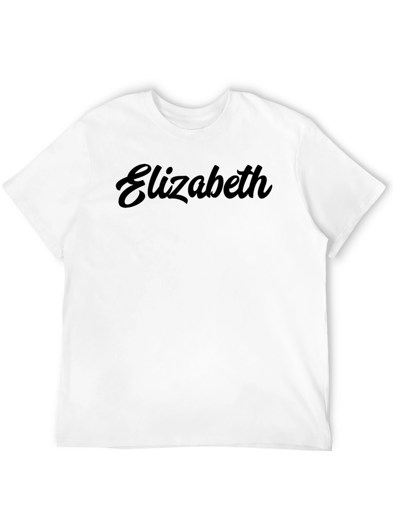 Black Elizabeth Script T-Shirt - Classic Black Tee view 12