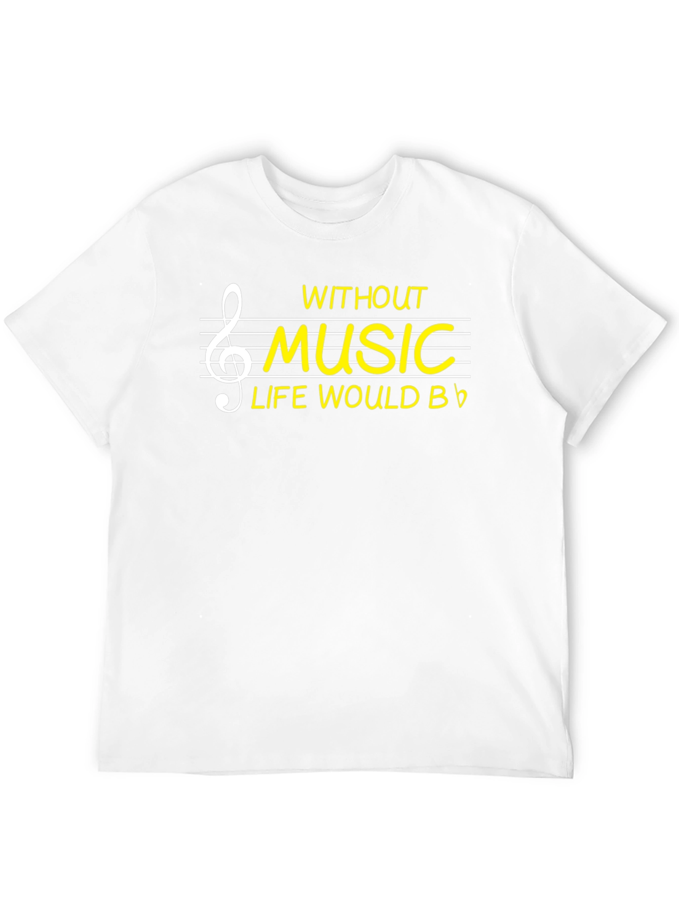 Black Music Lover T-Shirt - Without Music Life Would B Flat view 12