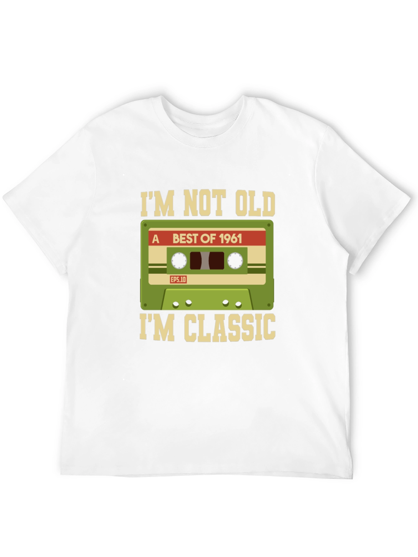 Black I'm Not Old, I'm Classic 1961 Cassette Tape T-Shirt view 12