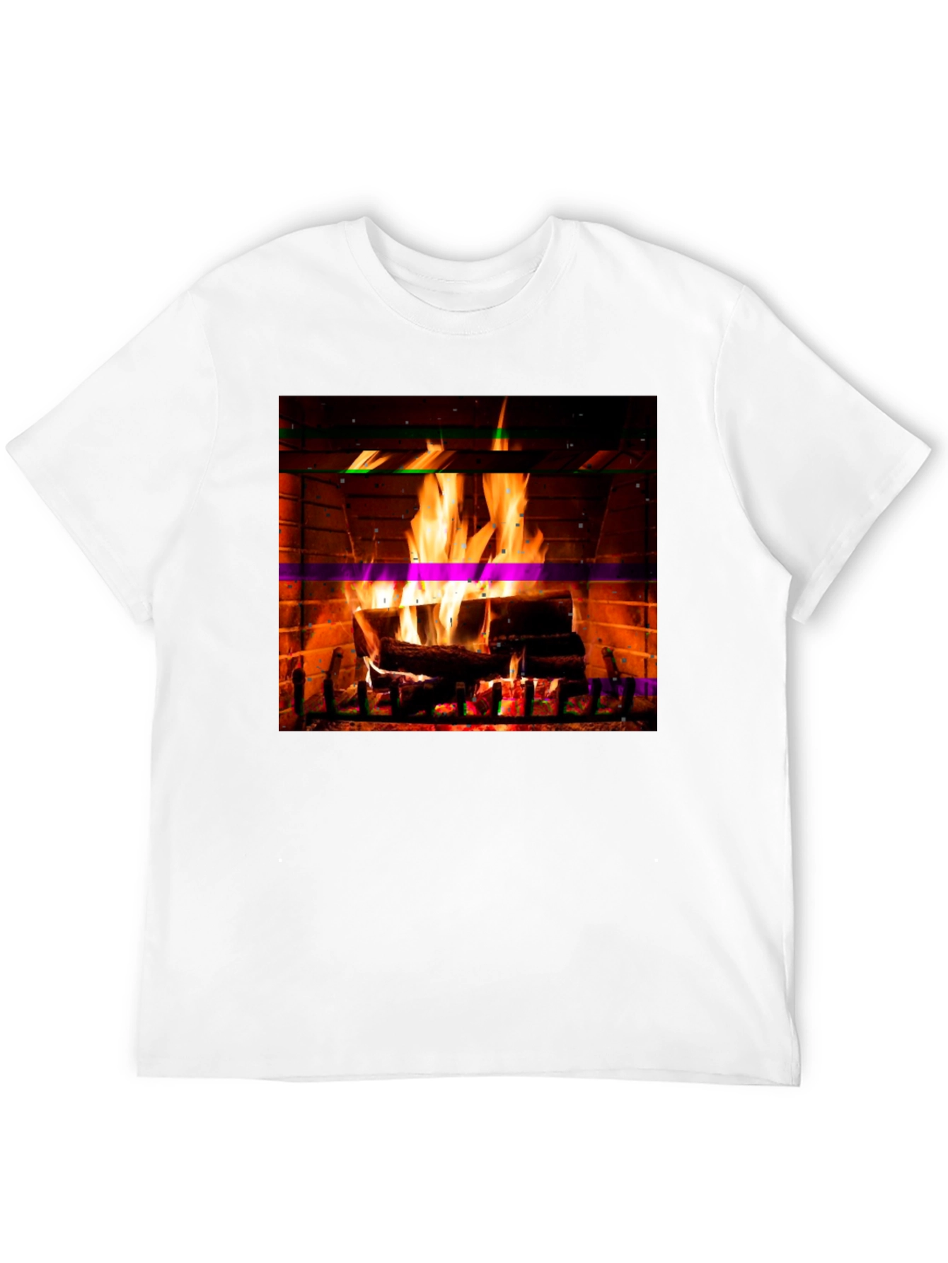 Black Cozy Fireplace Graphic T-Shirt view 12