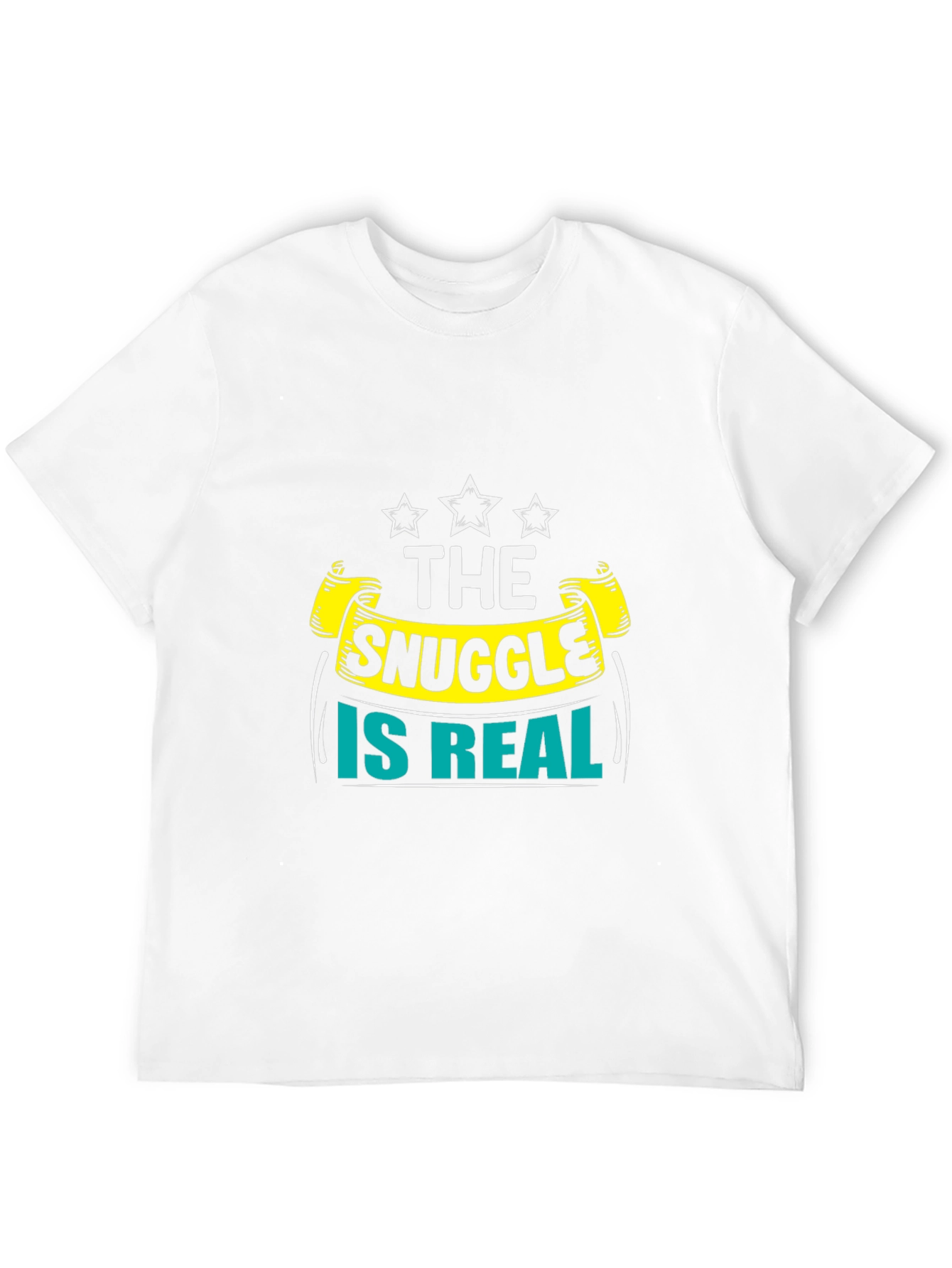 Black The Snuggle is Real Graphic T-Shirt view 12