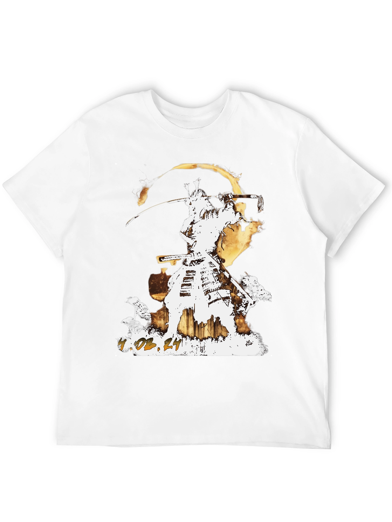 Black Samurai Graphic T-Shirt - Men's Short Sleeve Crew Neck Tee view 12