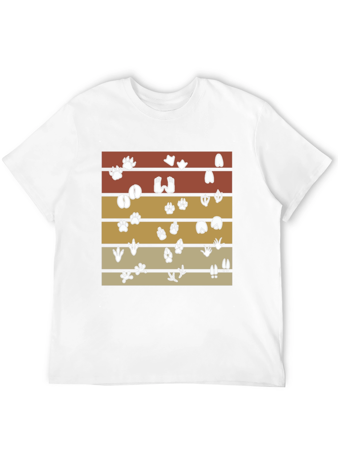 Black Animal Tracks Retro T-Shirt view 12