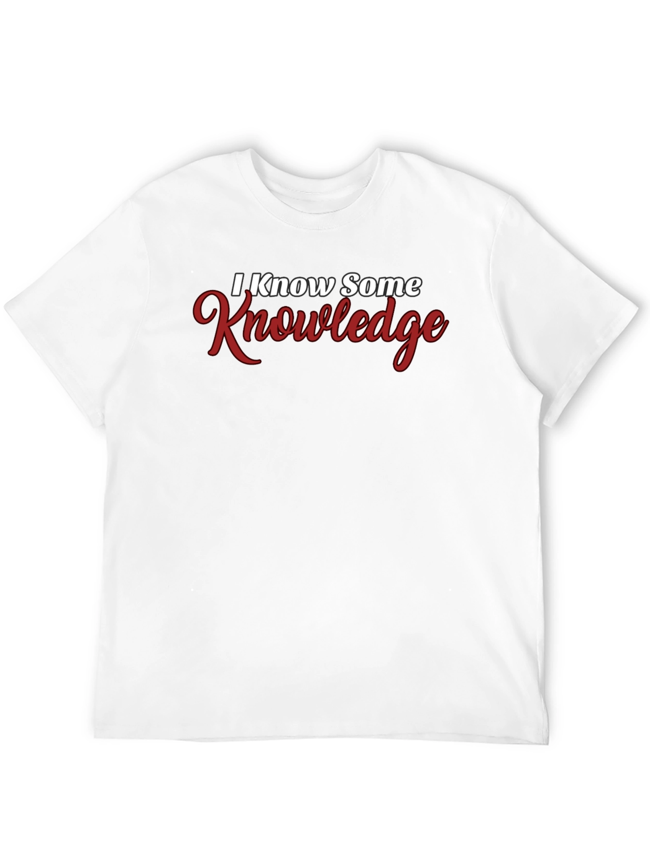 Black I Know Some Knowledge Graphic T-Shirt - Black Crew Neck view 12