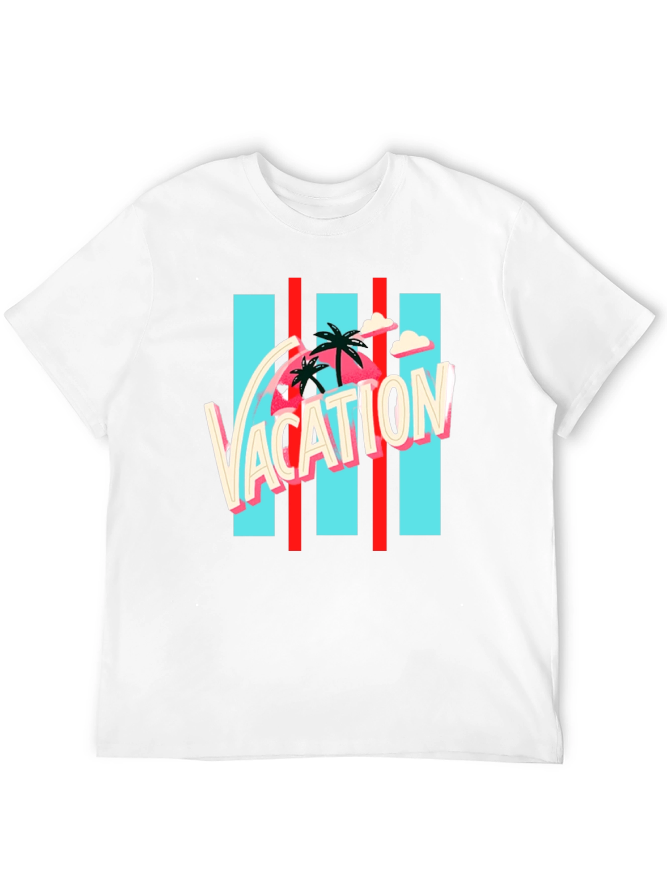 Vacation Graphic Tee - Retro Palm Design - 12