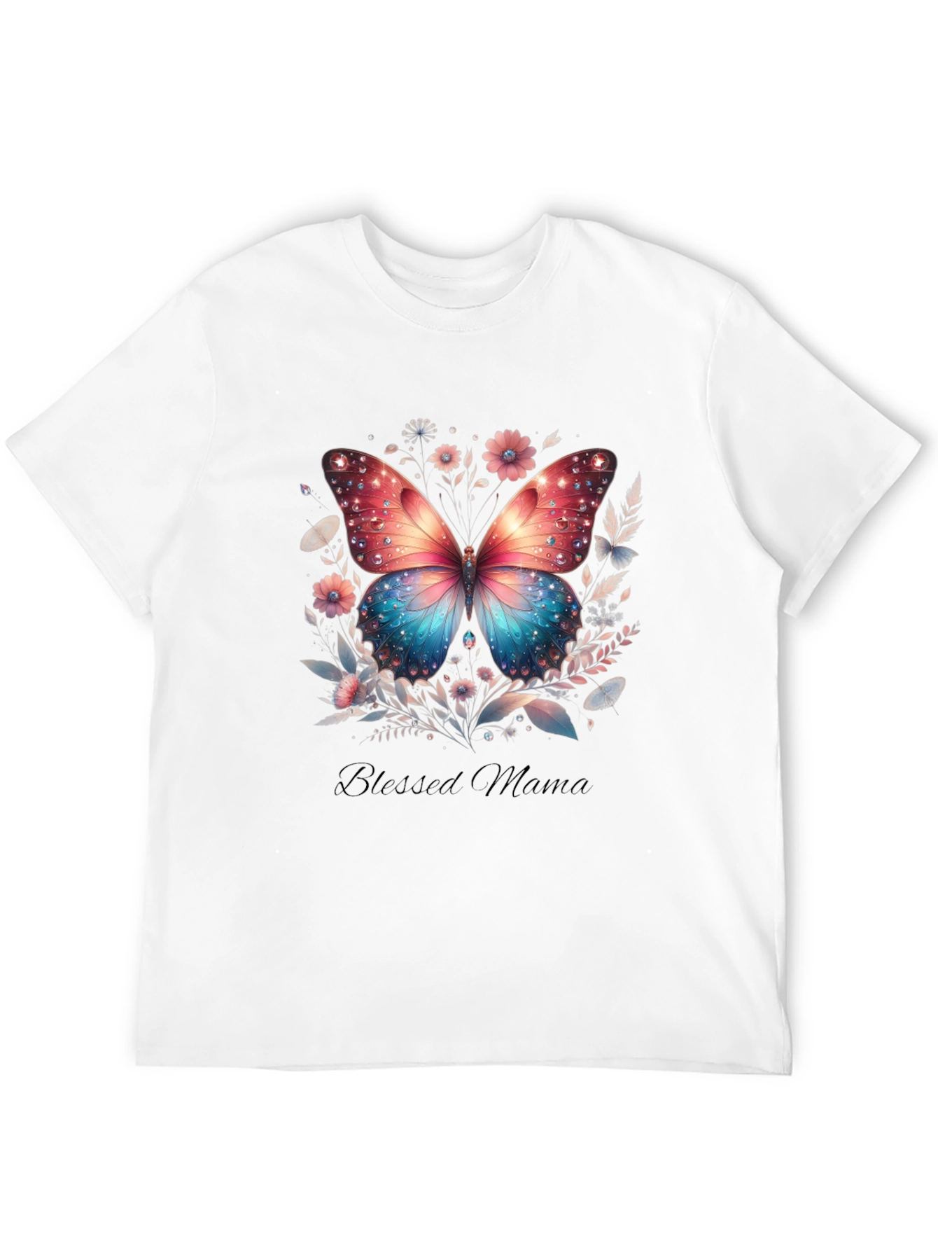 Black Blessed Mama Butterfly Graphic Tee view 12