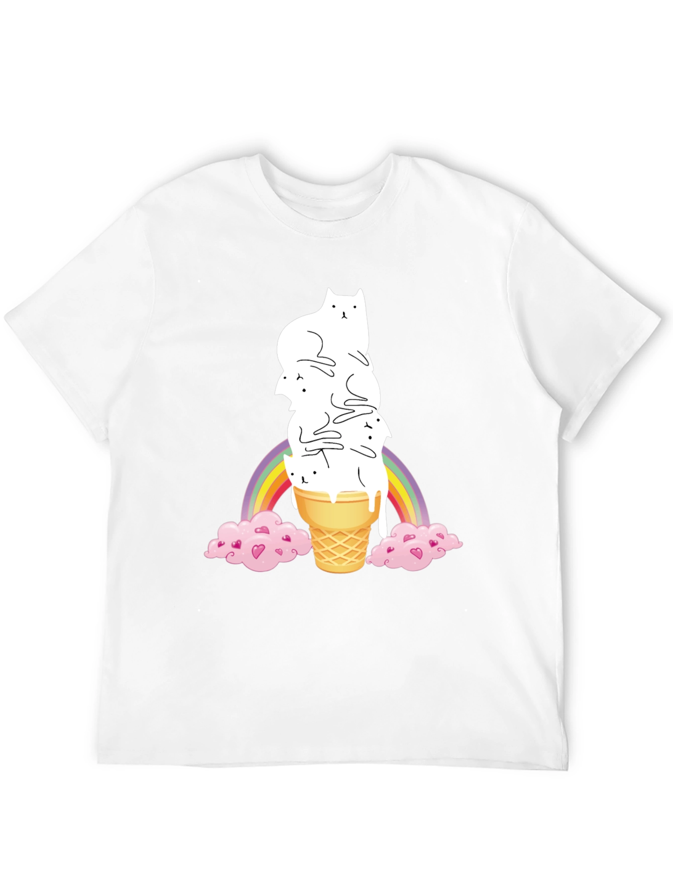 Black Cat Ice Cream Rainbow Graphic Tee view 12