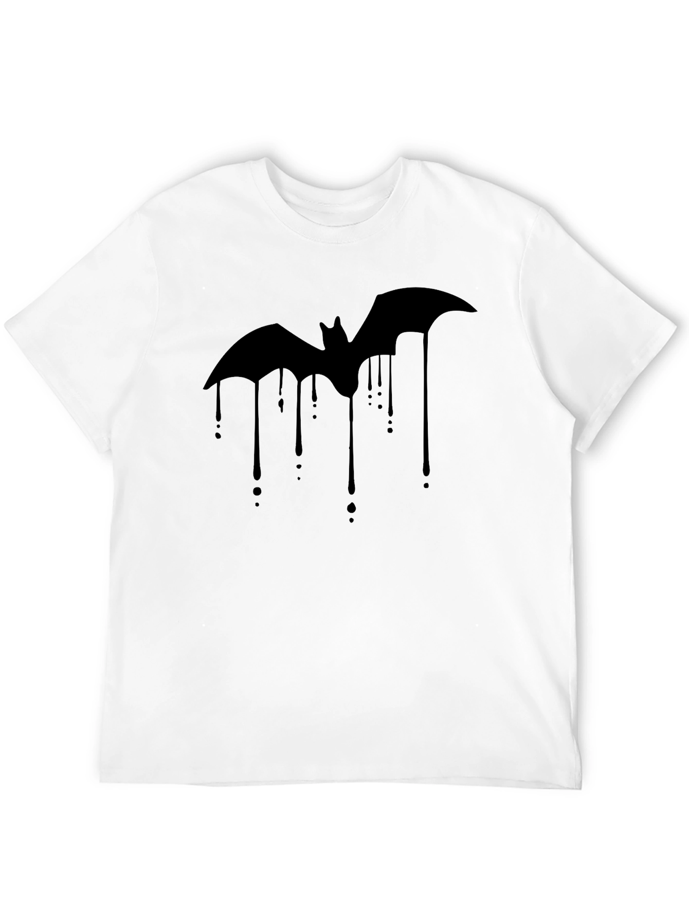 Black Bat Drip Graphic Tee - Men's Black T-Shirt view 12