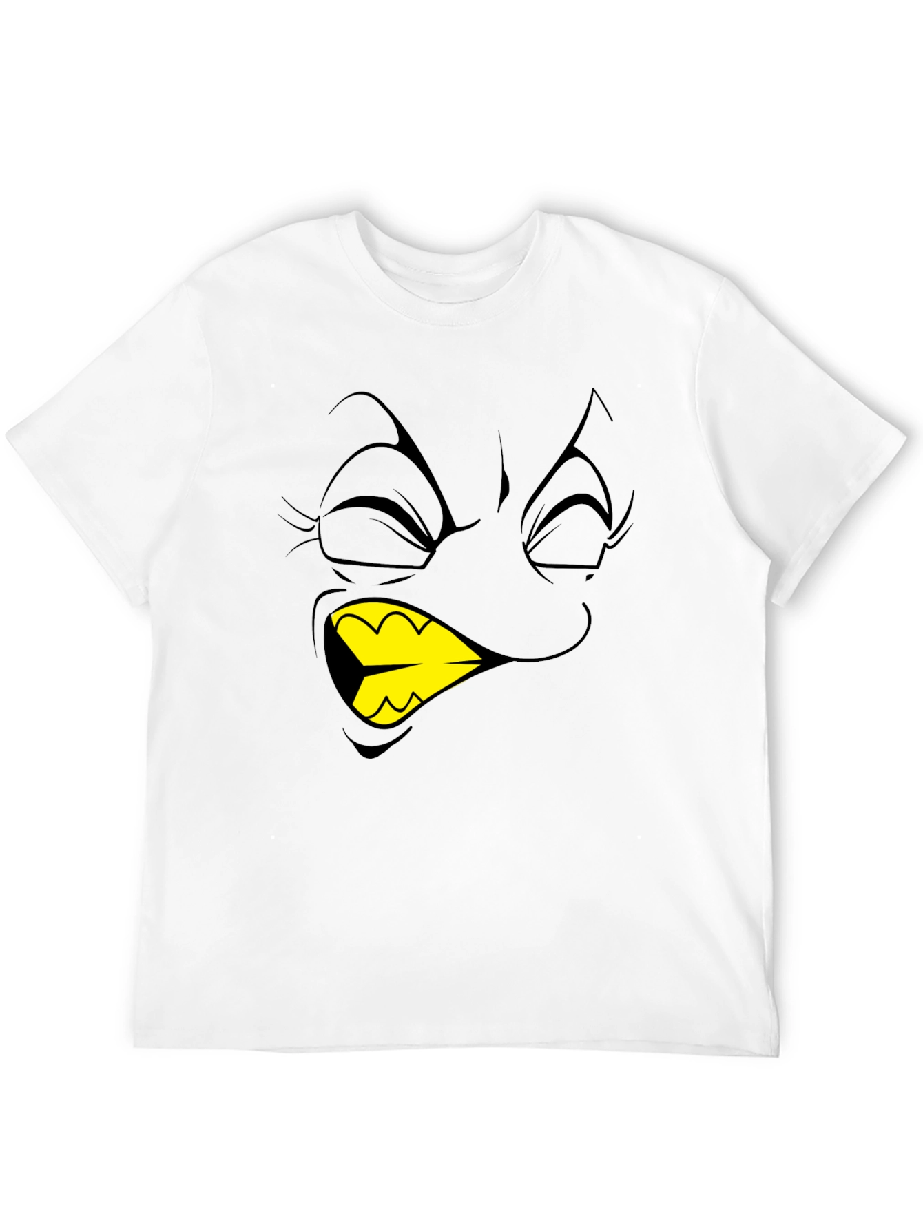 Black Cartoon Face Graphic T-Shirt - Black view 12