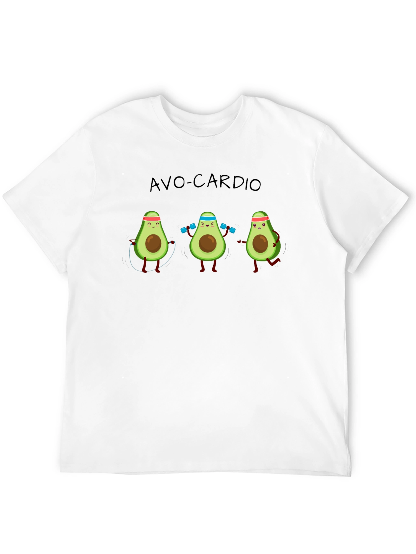 Black Avo-Cardio T-Shirt: Avocado Workout Humor view 12