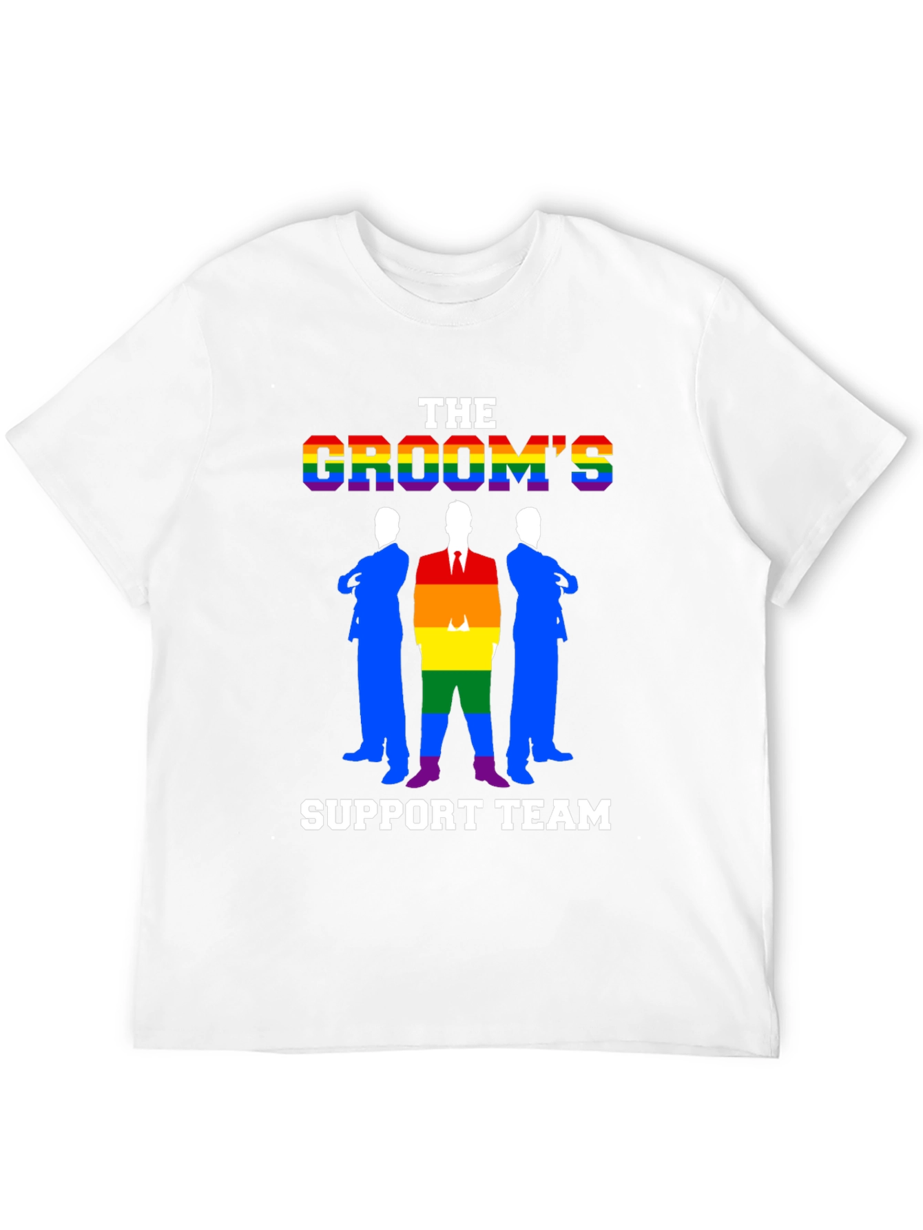 Black Groom's Support Team T-Shirt - LGBTQ+ Pride Wedding Tee view 12