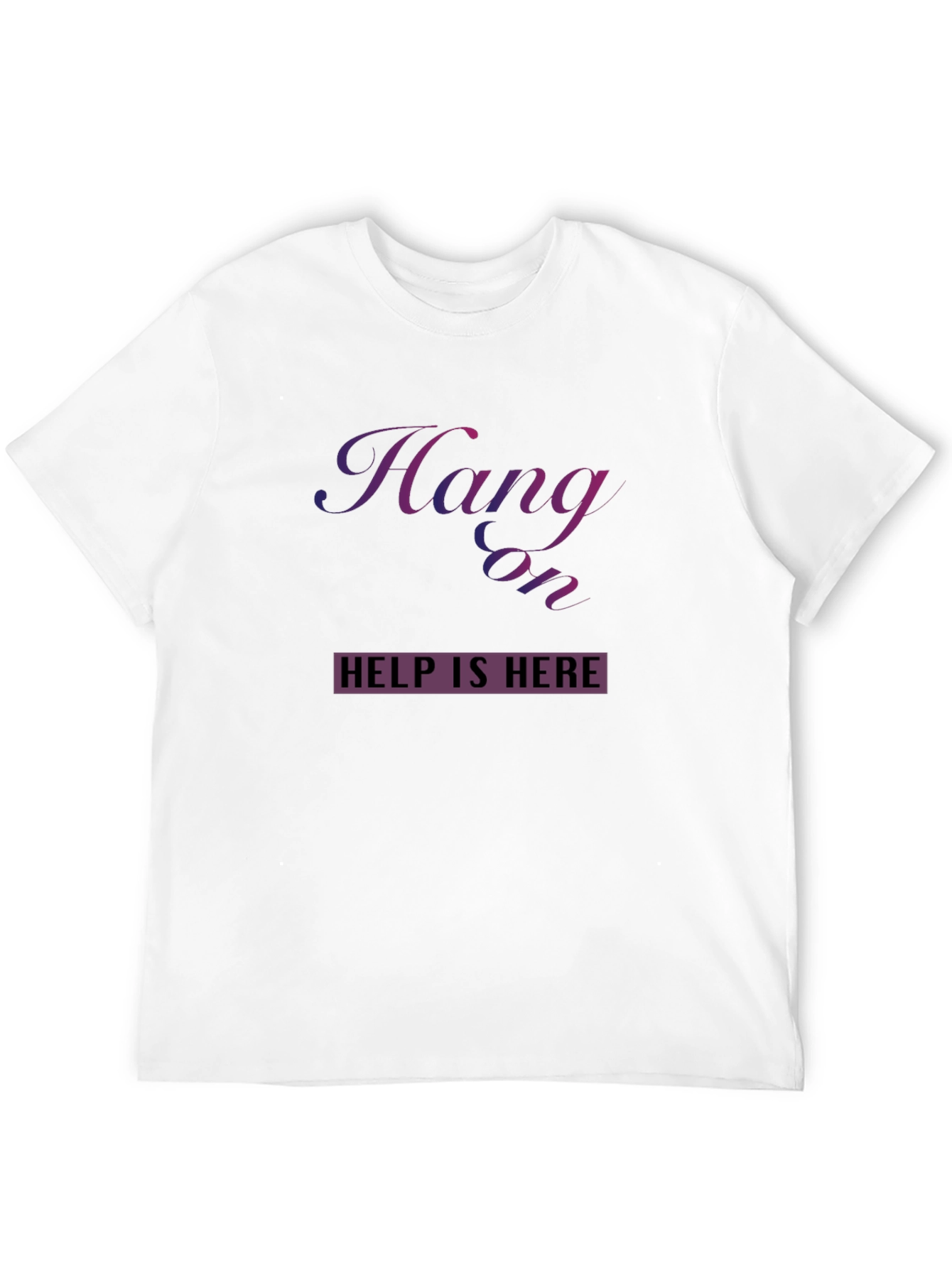 Black Hang On Help Is Here Graphic Tee - Unisex view 12
