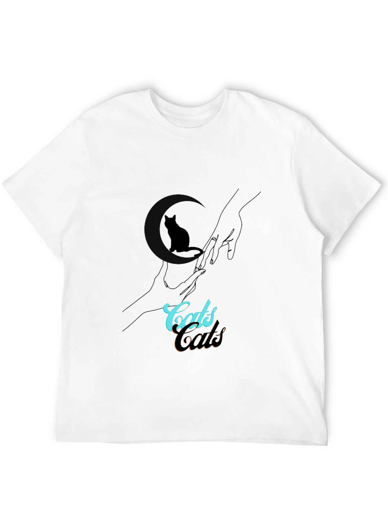 Black Cats Design Black T-Shirt view 12