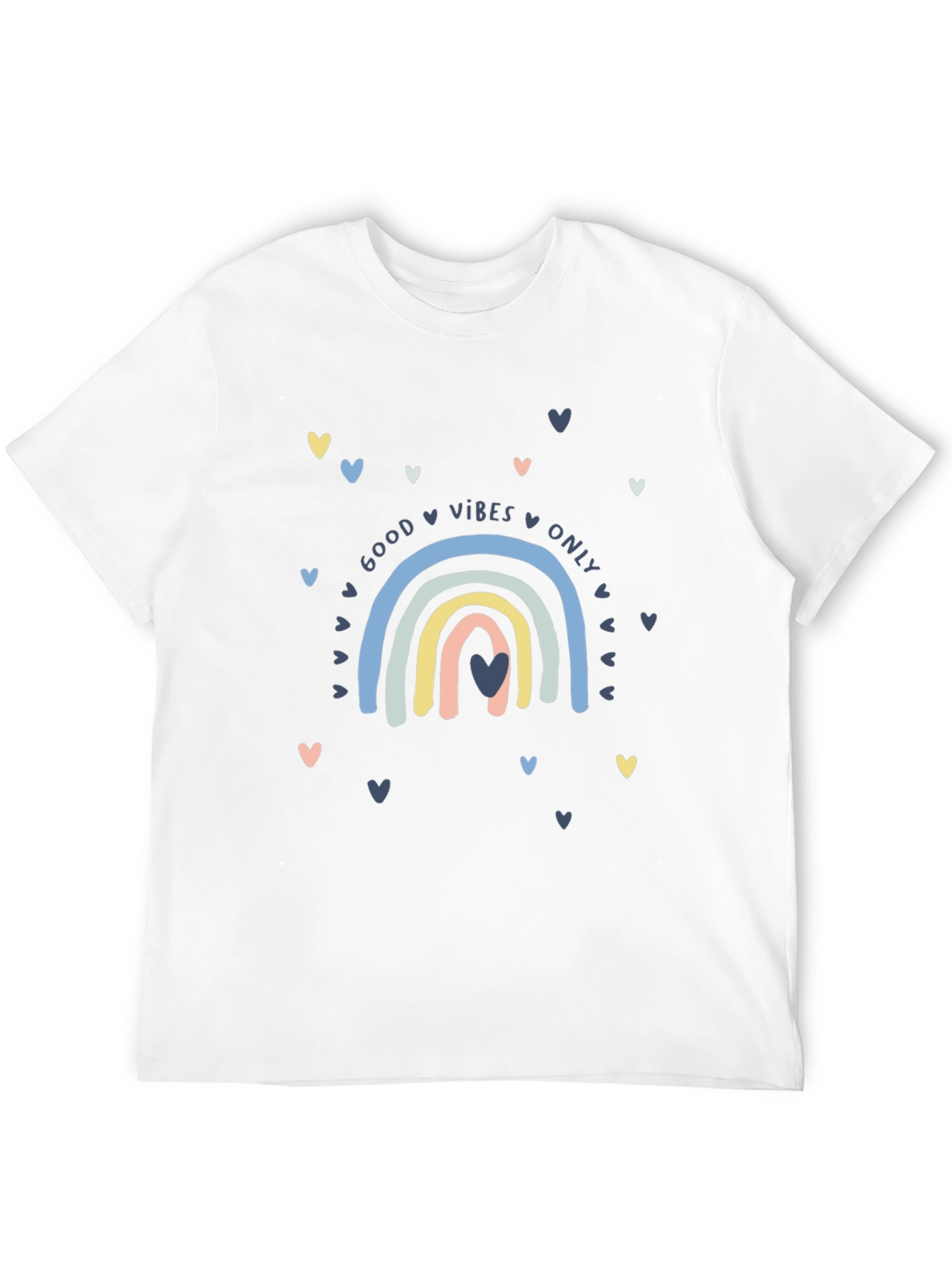 Black Good Vibes Rainbow Graphic Tee - Black view 12