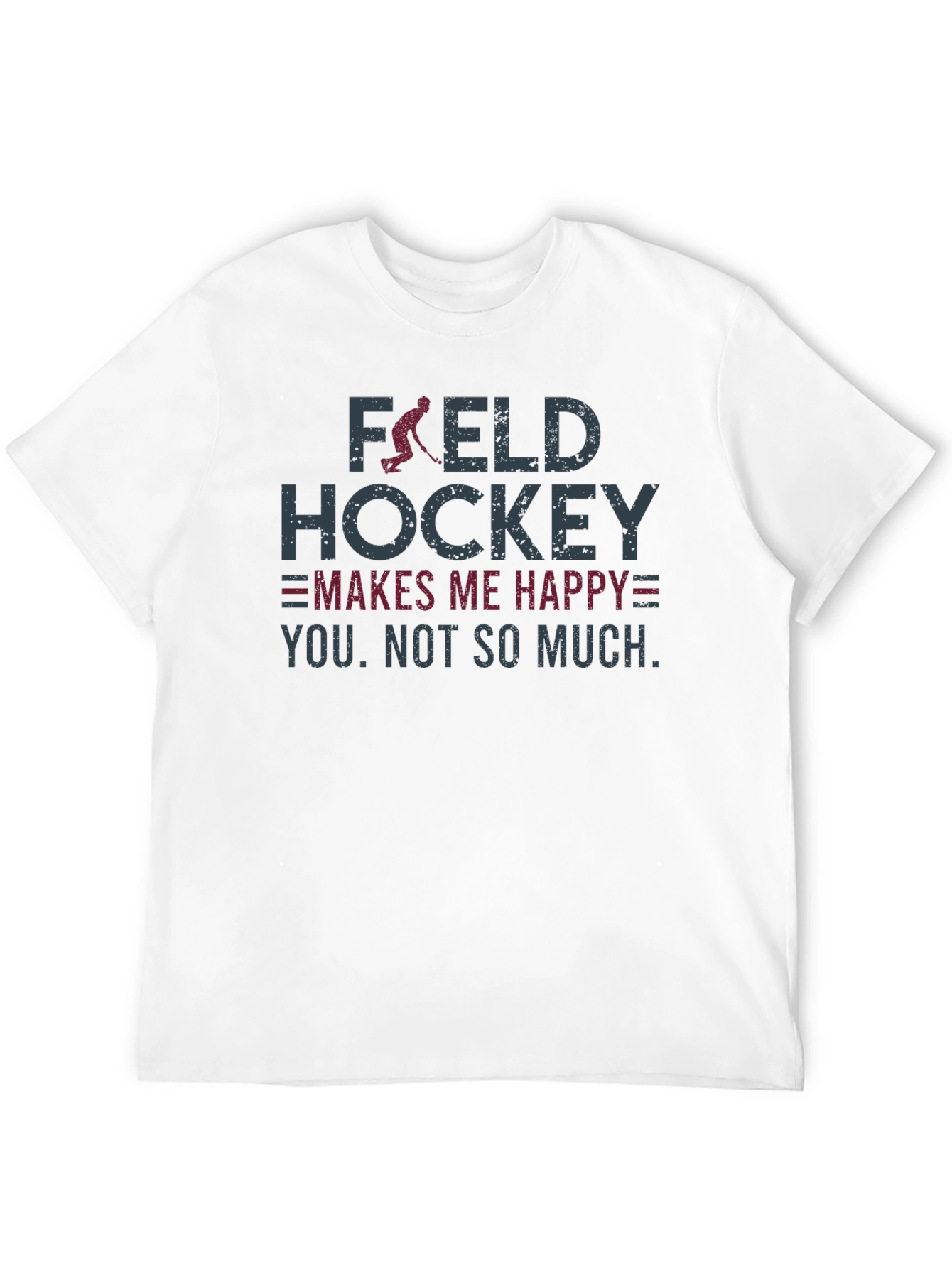 Black Field Hockey Makes Me Happy Graphic T-Shirt view 12