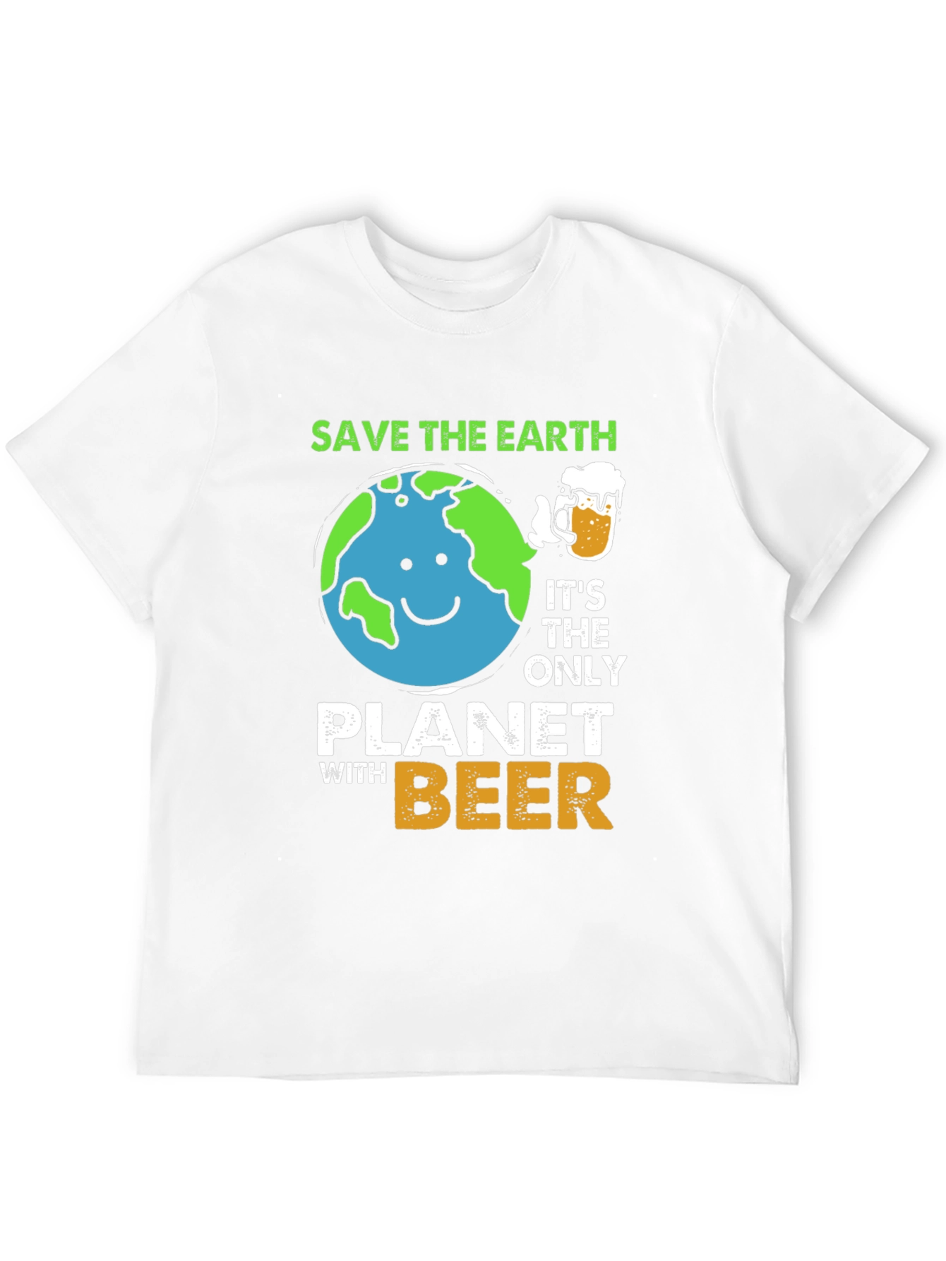 Black Save The Earth Planet Beer T-Shirt view 12