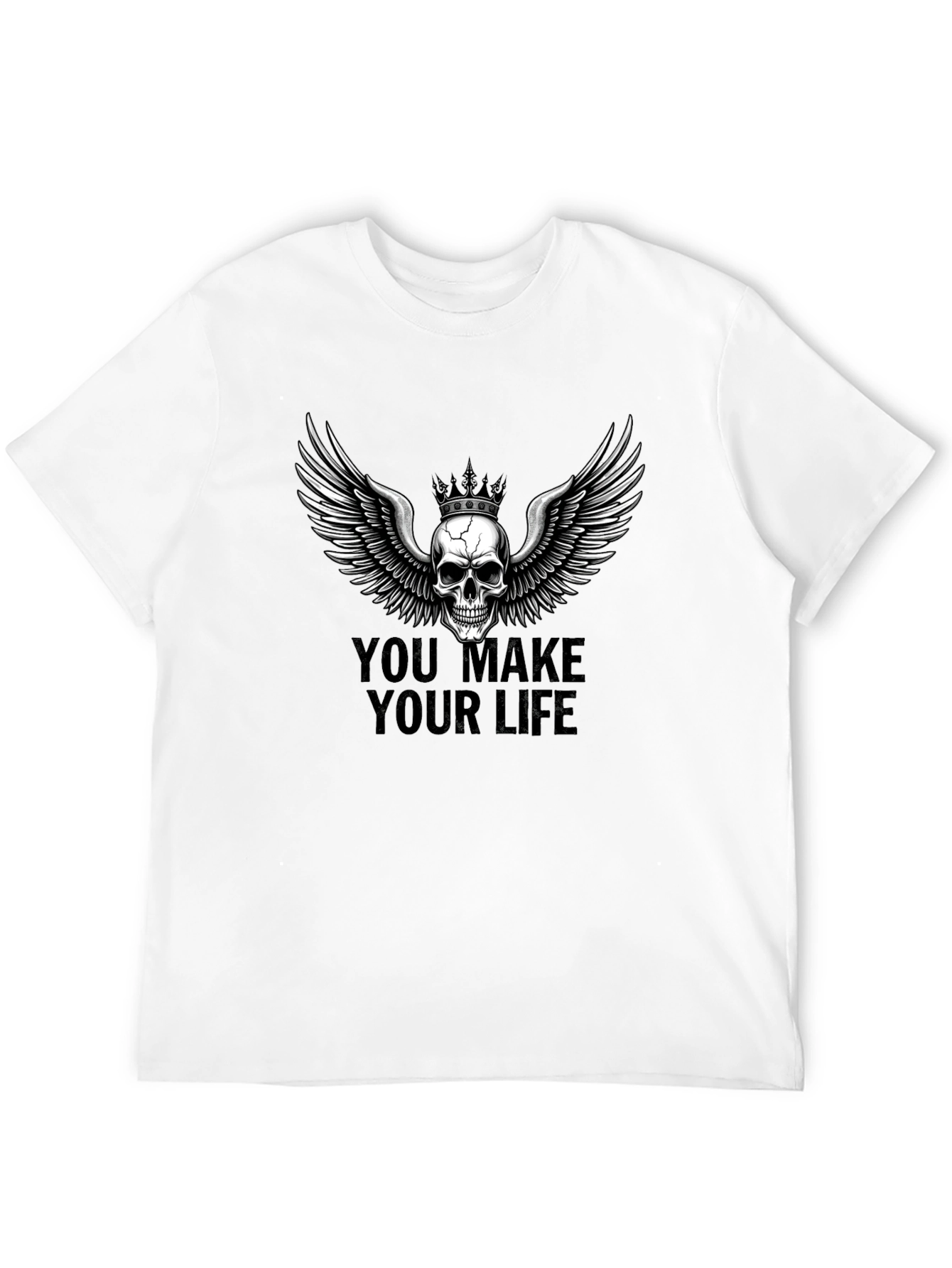 Black Skull Wings Graphic Tee - You Make Your Life view 12