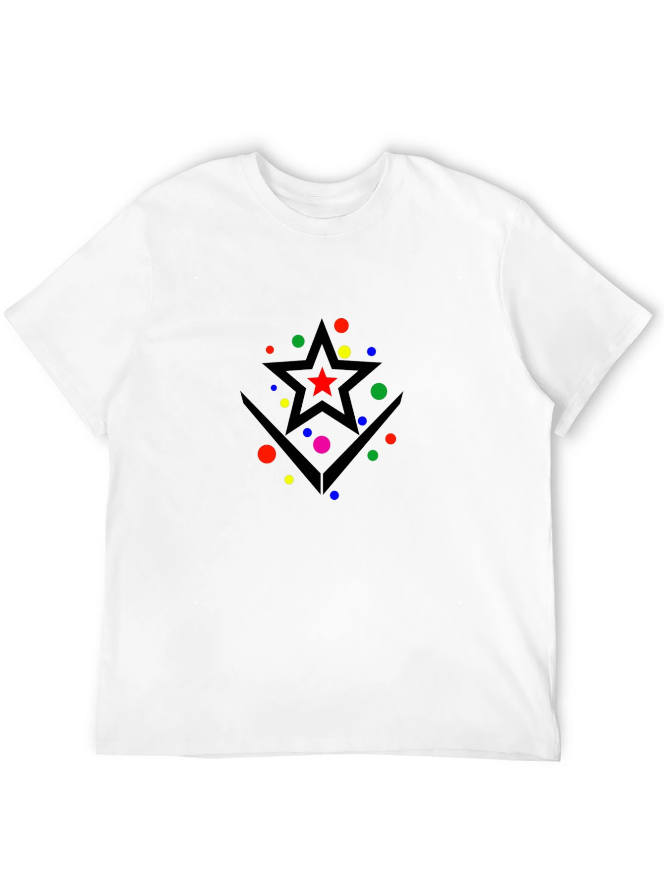 Black Starry Geometric Graphic T-Shirt - Modern Black Tee view 12