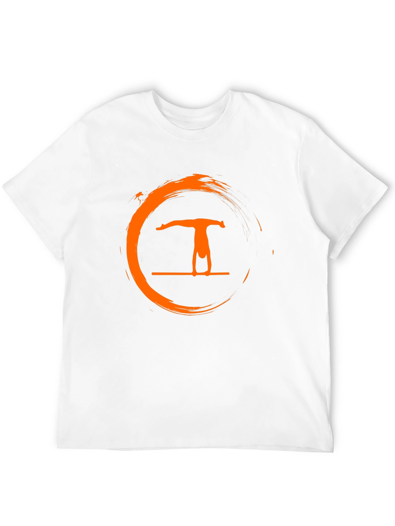Black Black T-Shirt with Gymnastics Orange Circle Graphic view 12