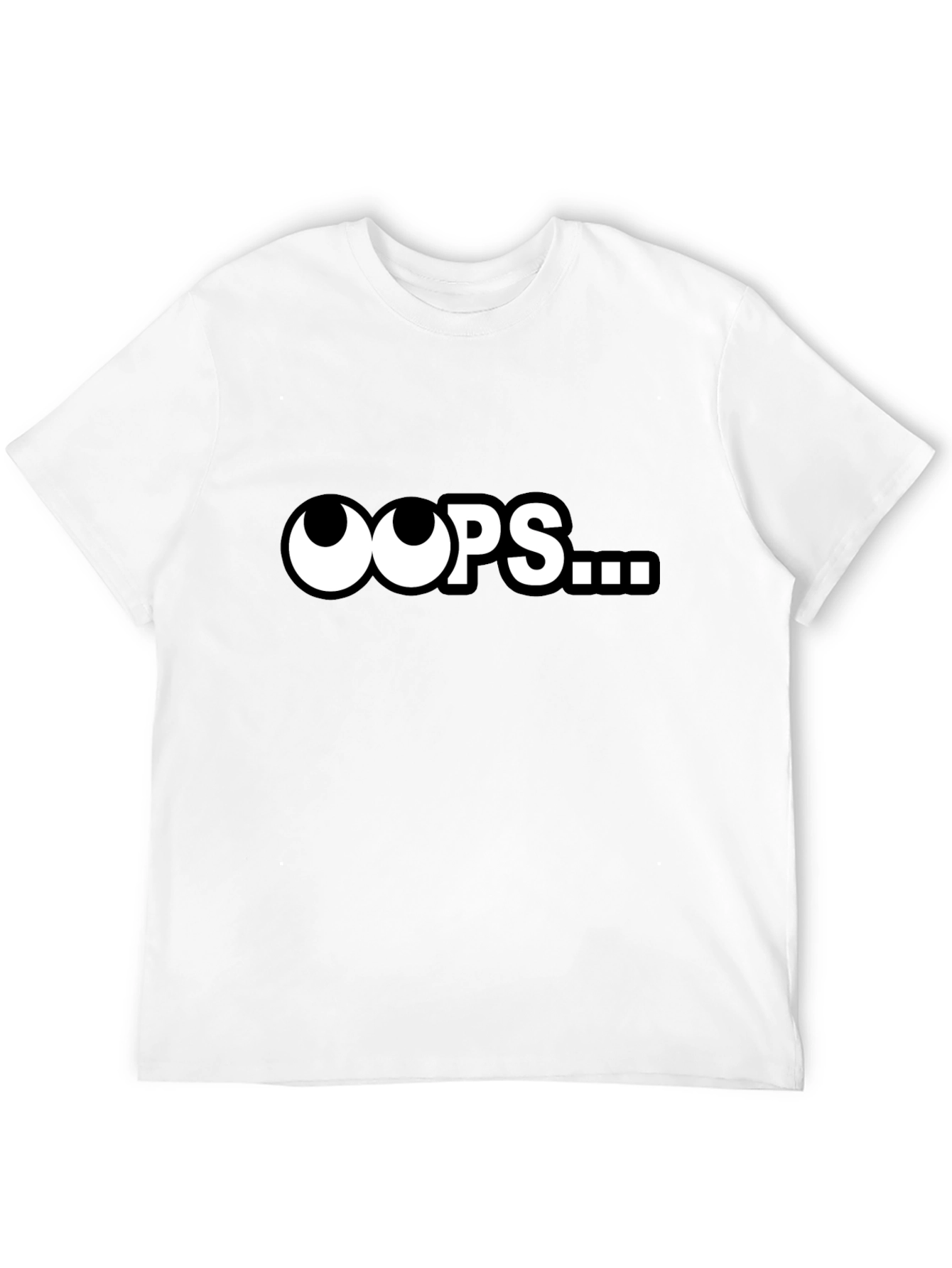 Black Oops... Funny Graphic T-Shirt - Classic Black view 12