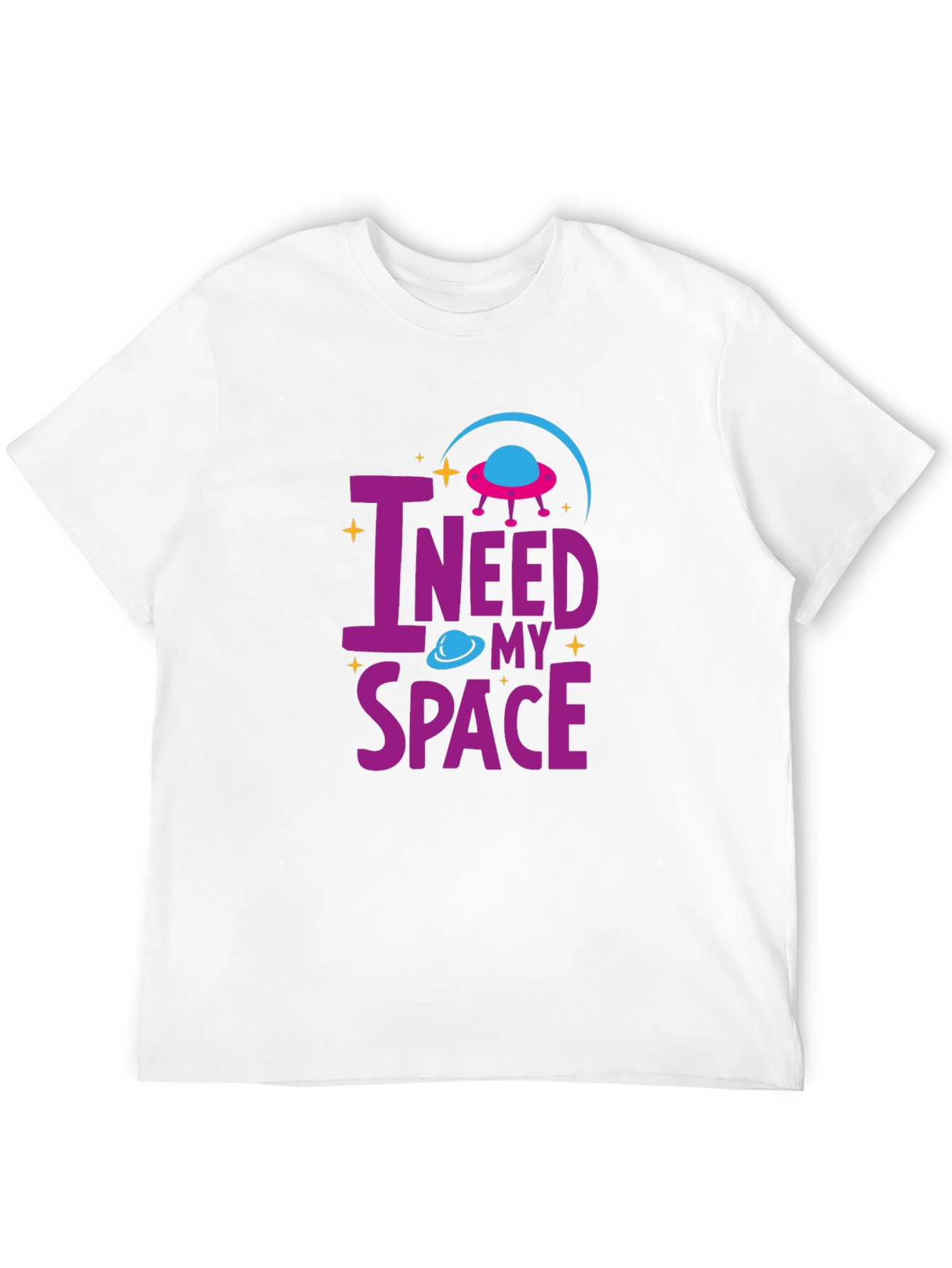 Black I Need My Space T-Shirt Alien UFO Design view 12