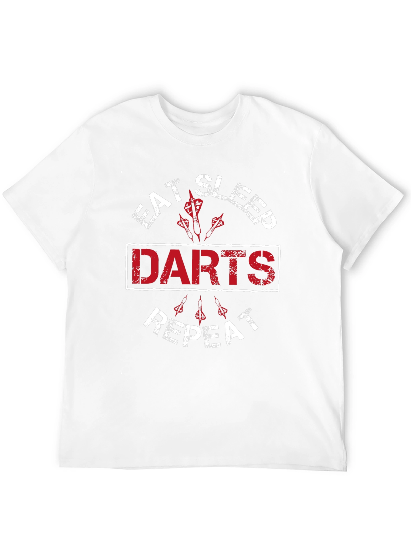 Black Eat Sleep Darts Repeat - Funny Dart Player T-Shirt view 12