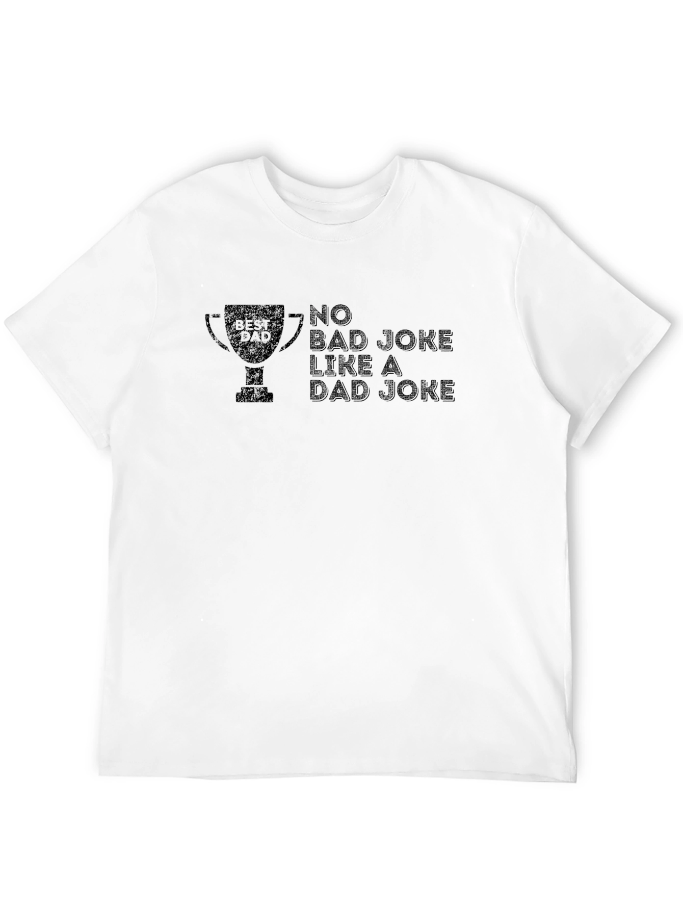 Black Best Dad Joke Trophy T-Shirt - Black view 12