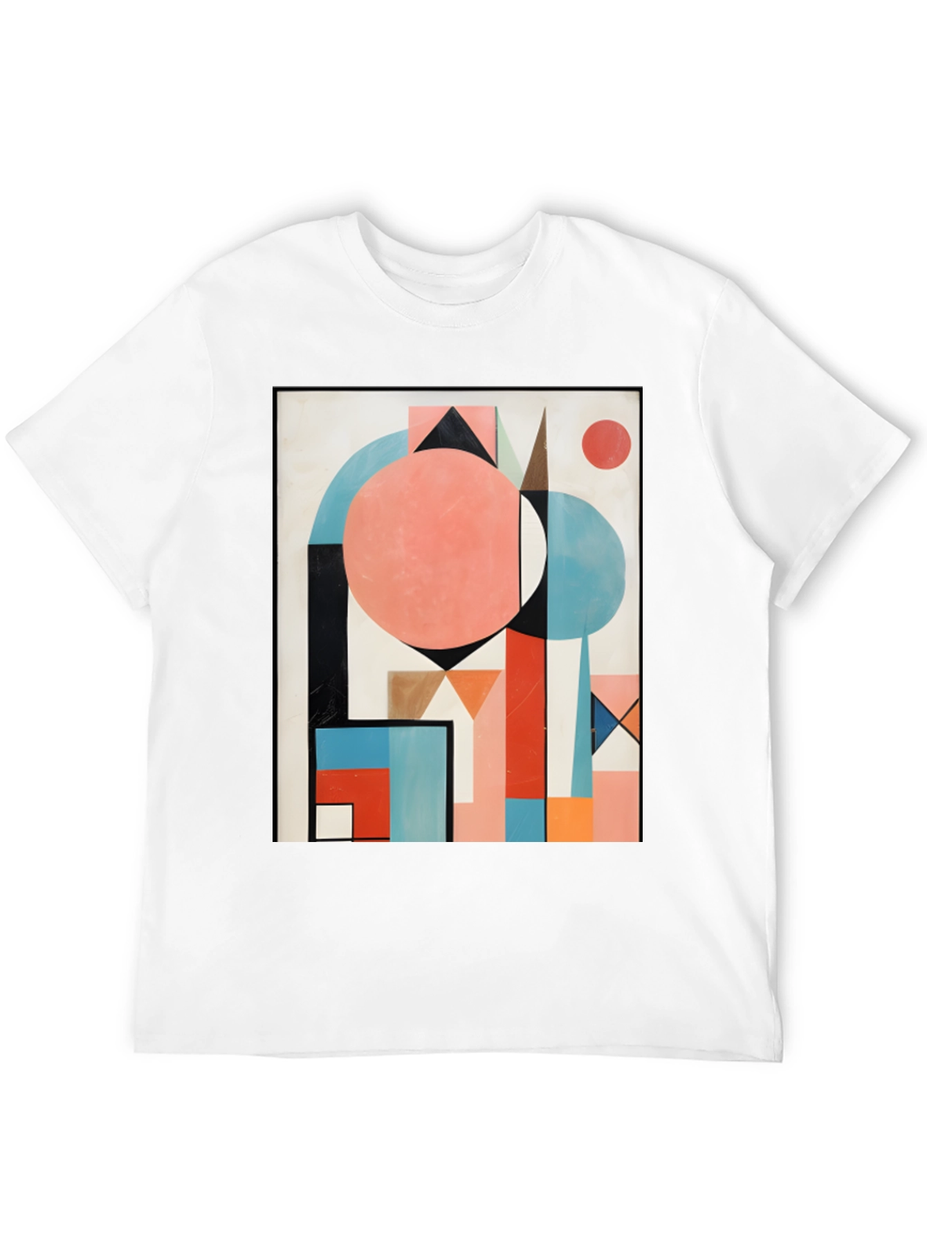 Black Abstract Geometric Art T-Shirt - Modern Graphic Tee view 12