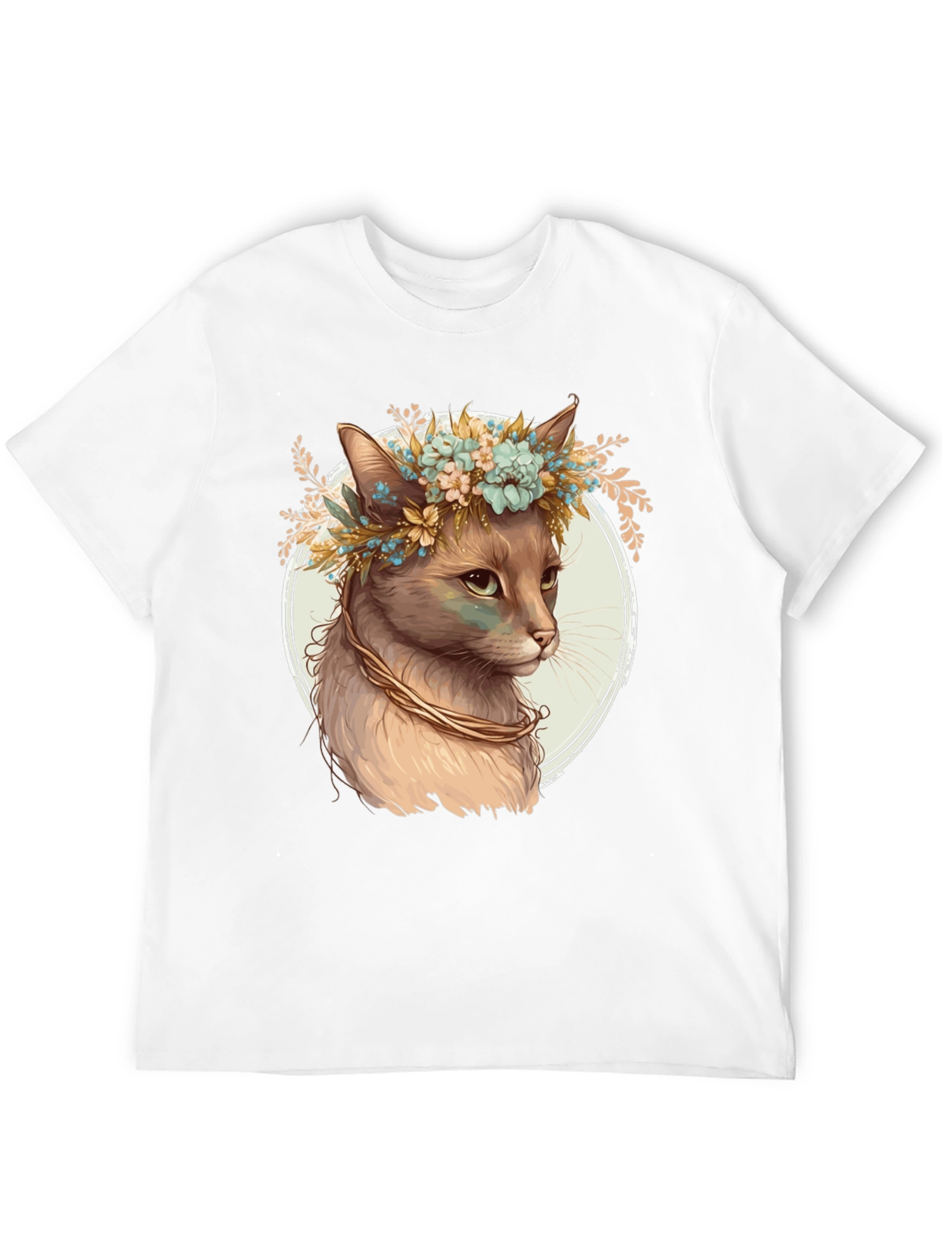 Black Cat with Flower Crown Graphic Tee view 12